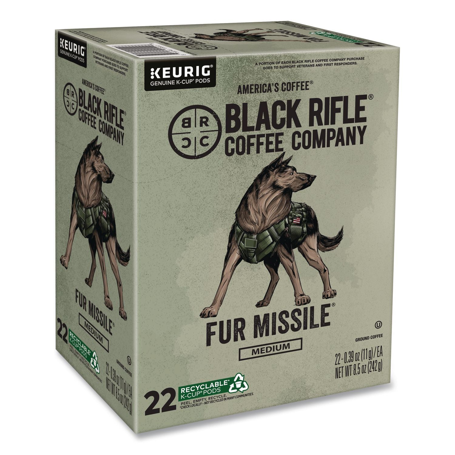 Fur Missile Coffee K-Cups, 22/Box