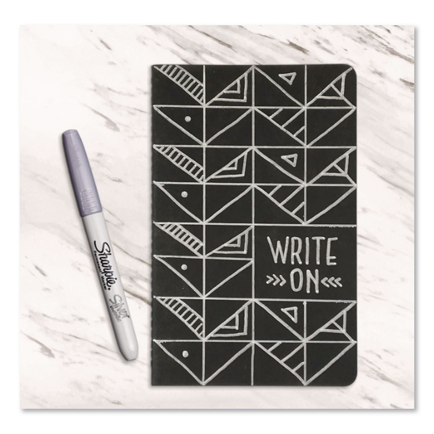 Metallic Fine Point Permanent Markers, Fine Bullet Tip, Metallic Silver, 48/Carton
