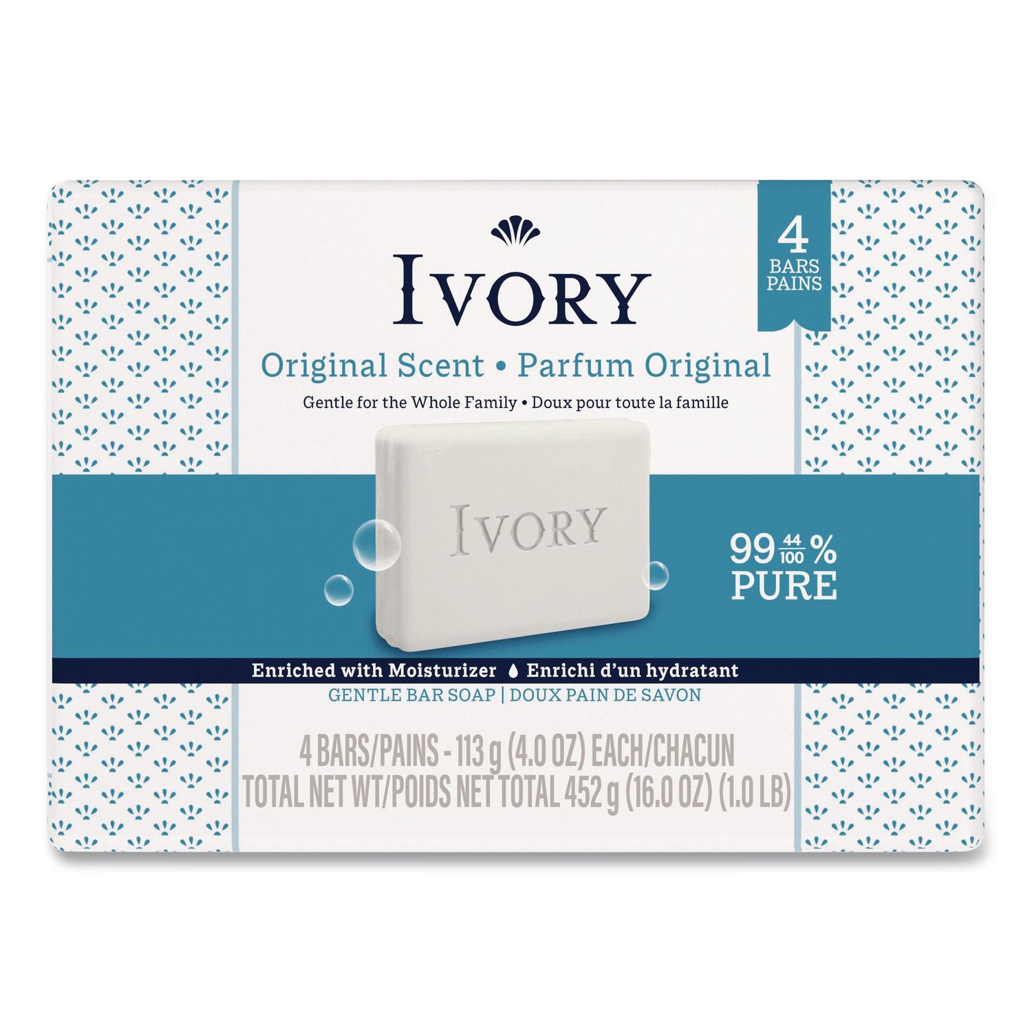 Bar Soap, Original Scent, 4 Oz, 4/Pack, 18 Packs/Carton