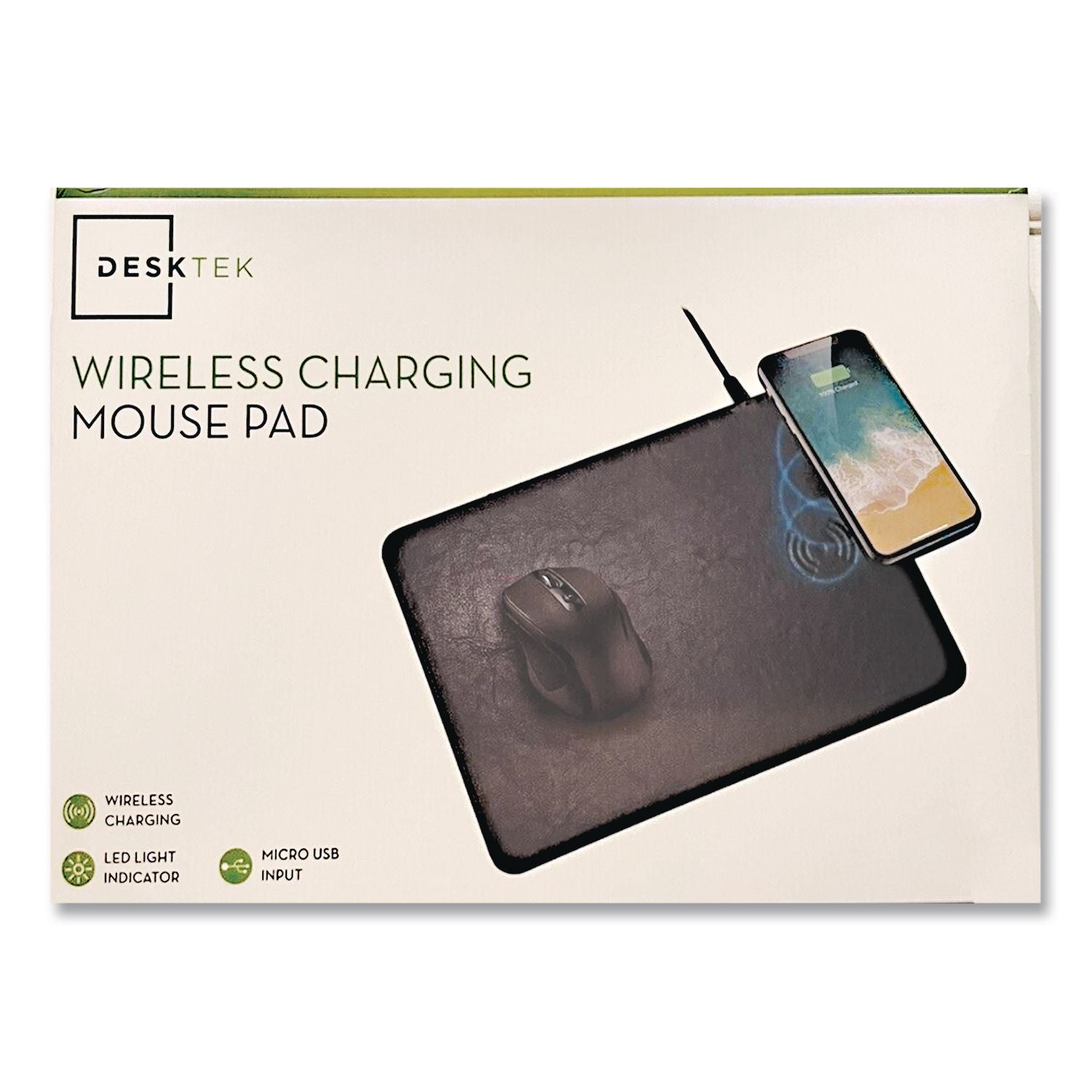 Desktek Tapcharge Mousepad, Qi Wireless Charging, Black