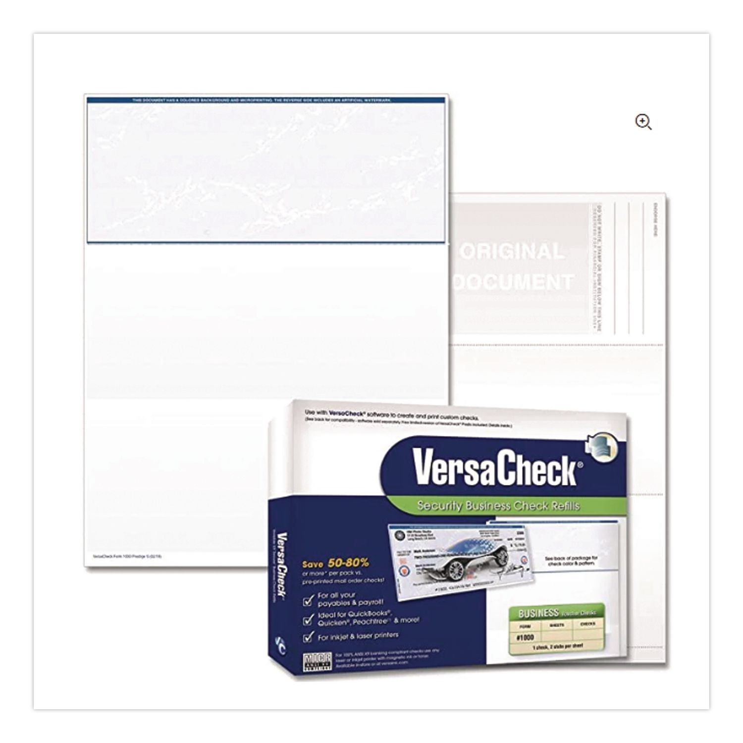 Custom Business Checks, Prestige Pattern, 8.5 X 11, Blue, 250 Sheets