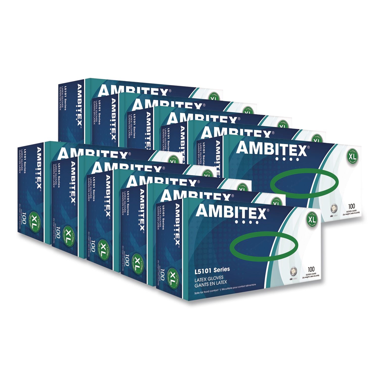 L5101 Series Powdered Latex Gloves, X-Large, 4 Mil Thick, 9" Long, Cream, 100/Box, 10 Boxes/Carton