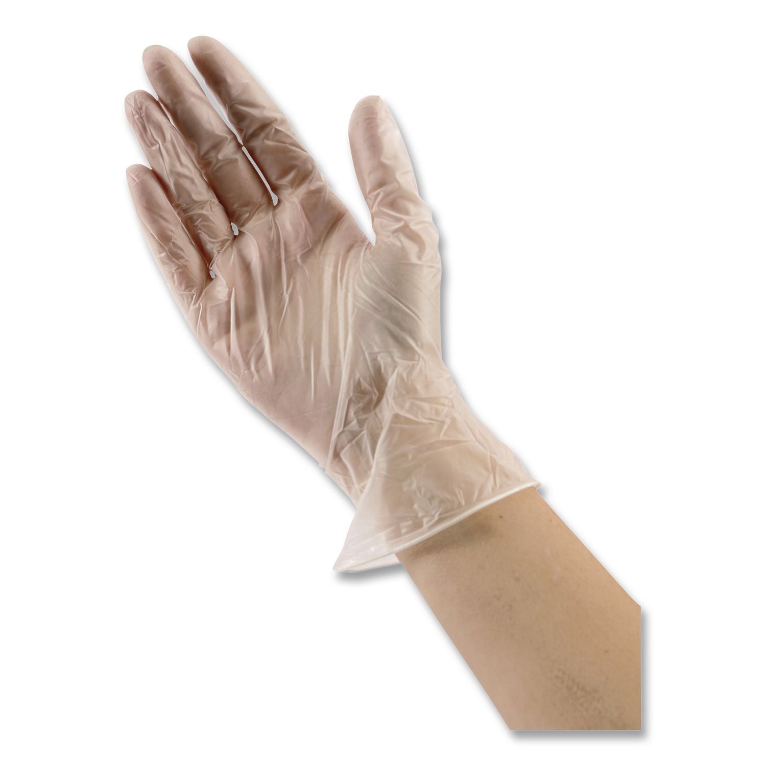 V5101 Series Latex-Free Lightly Powdered Vinyl Gloves, X-Large, 3 Mil Thick, 9" Long, Clear, 100/Box, 10 Boxes/Carton