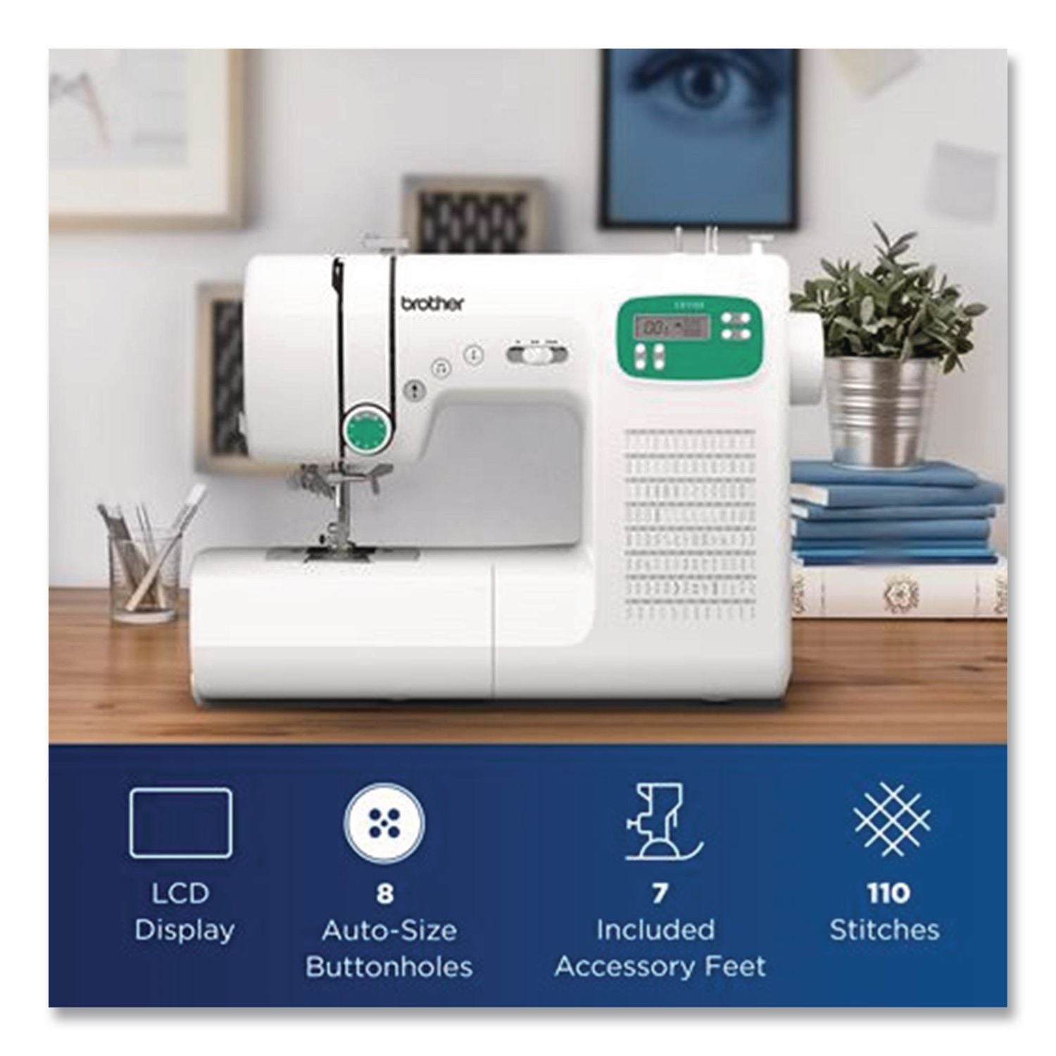 CE1155 Computerized Sewing Machine, 110 Stitches, 18 X 15 X 8