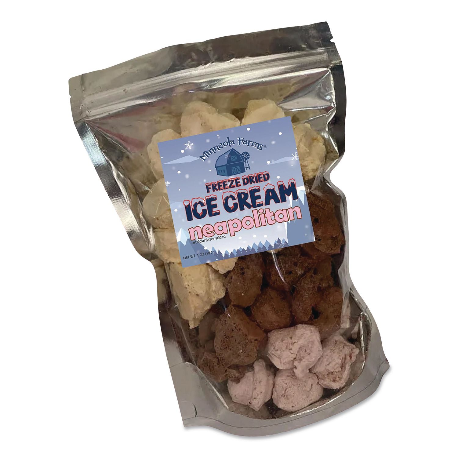 Freeze Dried Ice Cream, Neapolitan, 0.75 Lb Bag, 12/Carton