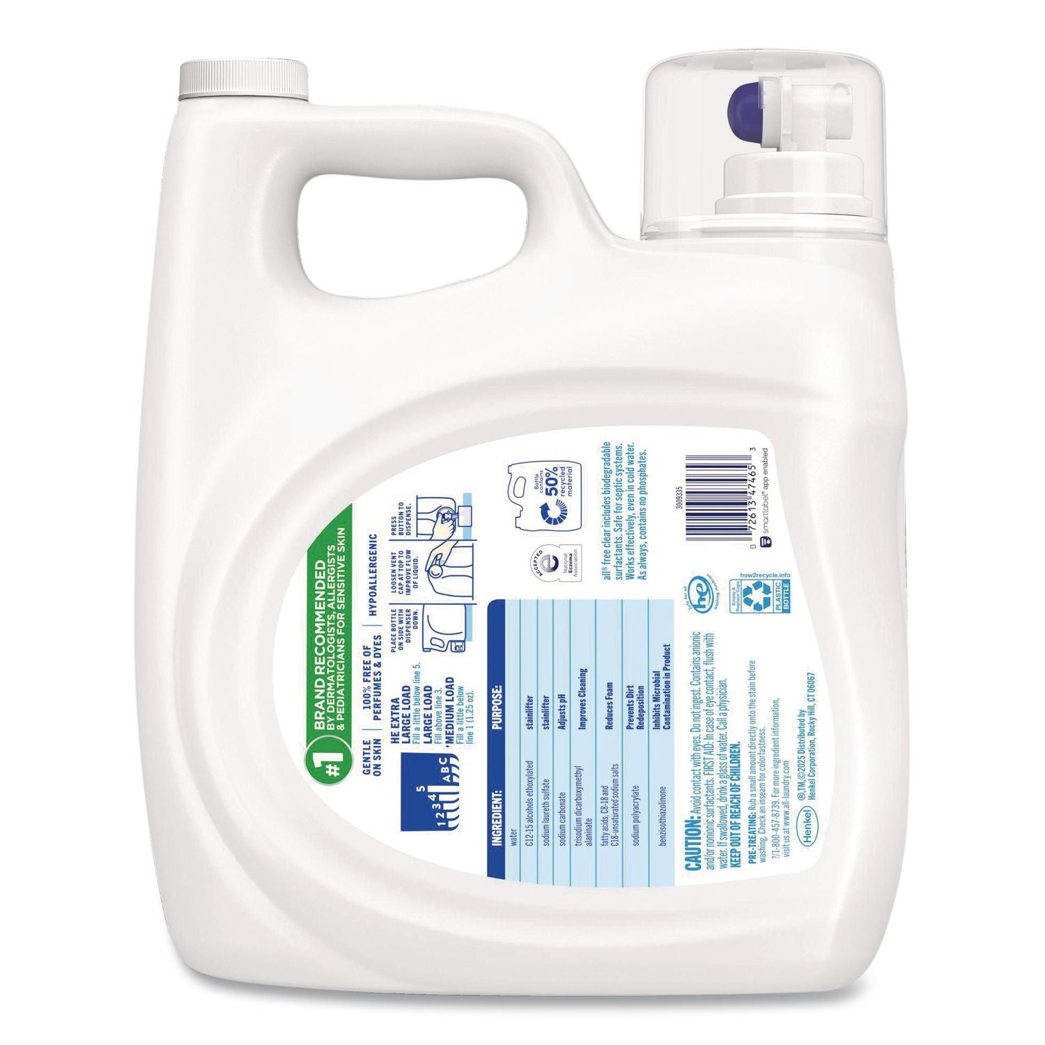 Free Clear HE Laundry Detergent, 154 Oz Bottle, 2/Carton
