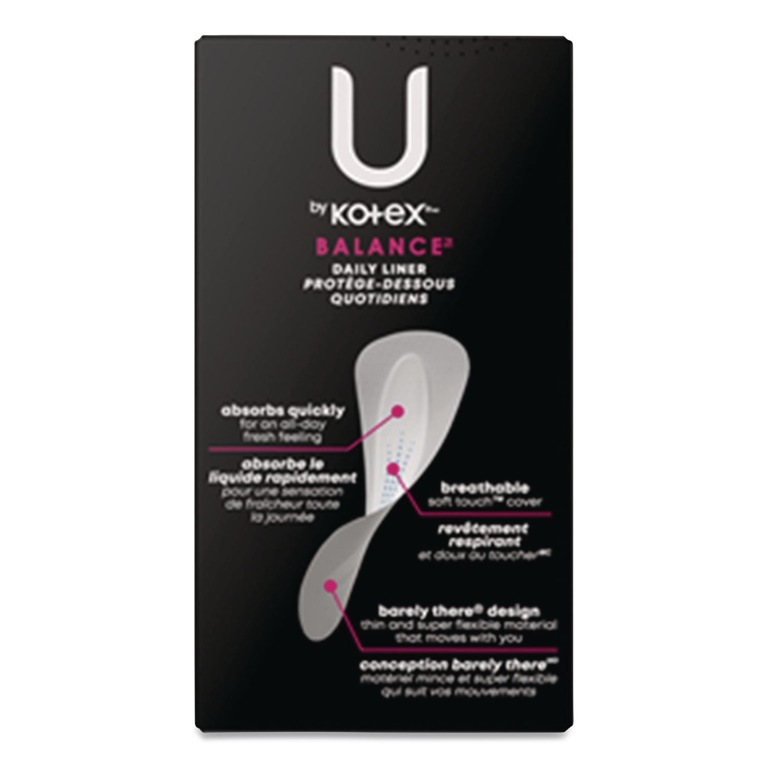 Balance Daily Wrapped Panty Liners, Light Absorbency, 50/Pack, 8 Packs/Carton
