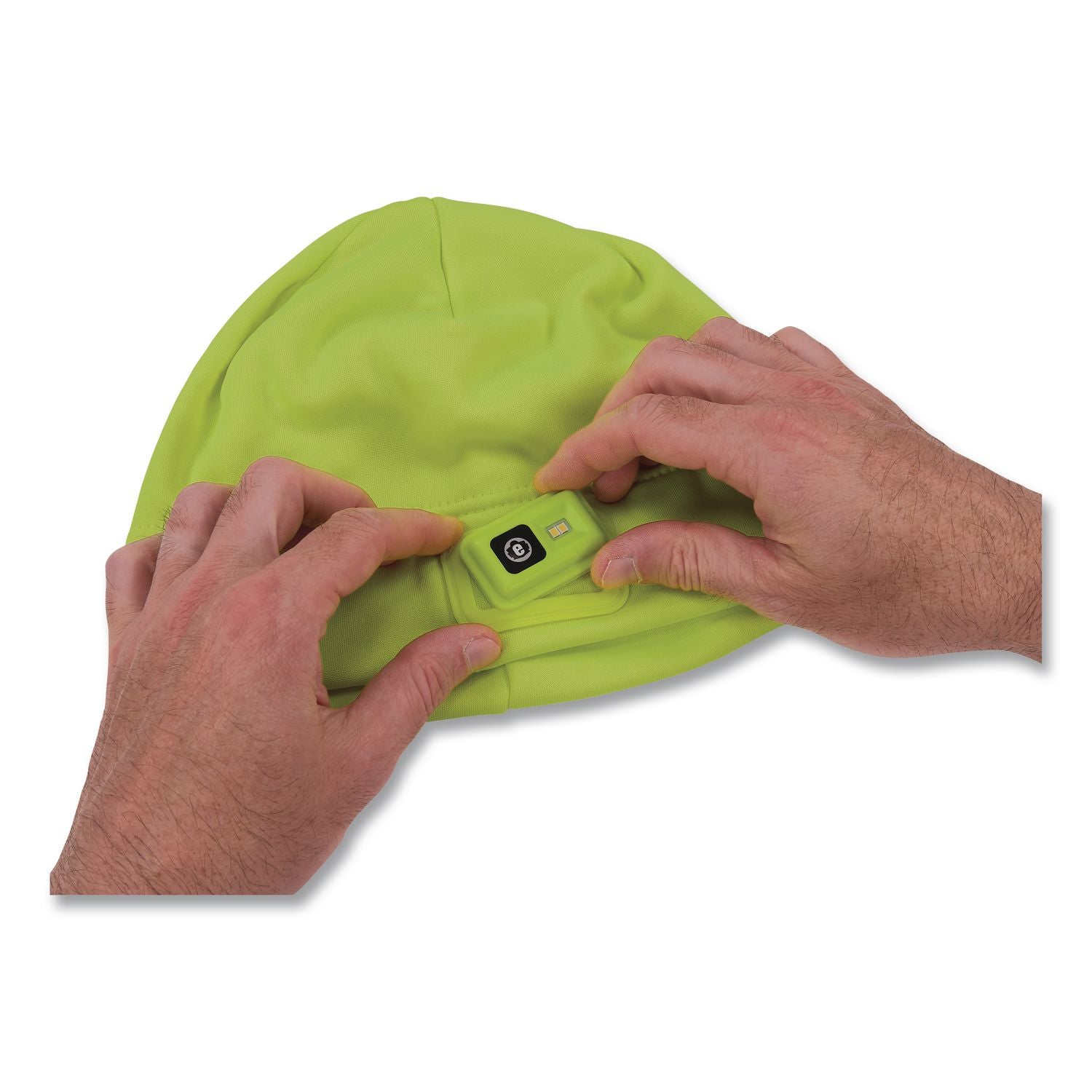 N-Ferno 6801 Winter Skull Cap With LED Rechargeable Light, Fleece, One Size Fits Most, Lime