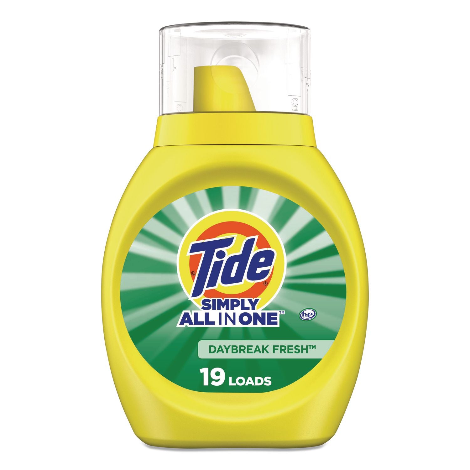 Simply All-In-One Liquid Laundry Detergent, Daybreak Fresh Scent, 25 Oz Bottle, 6/Carton