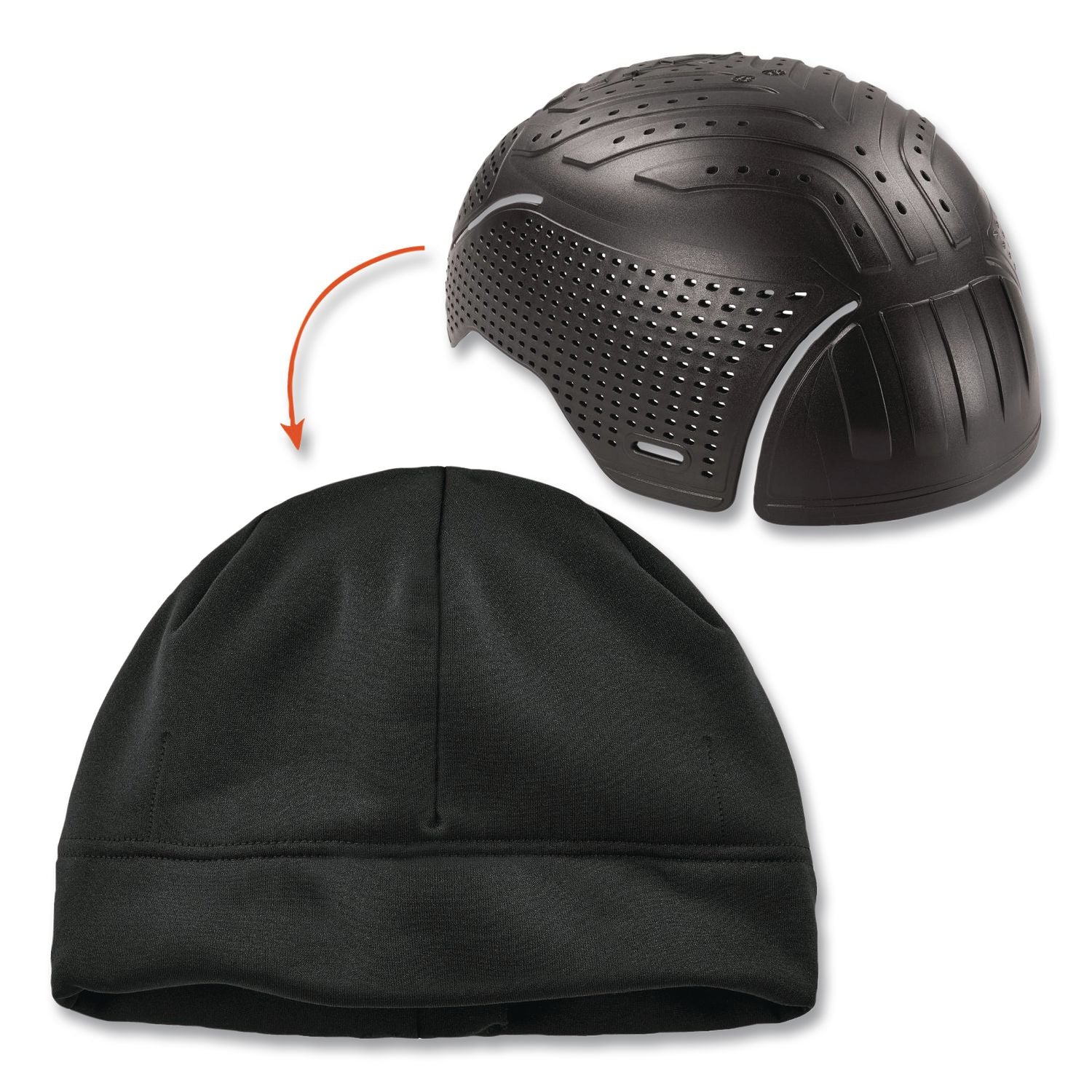 N-Ferno 6808ZI Zippered Winter Beanie Hat With Bump Cap, One Size Fits Most, Black