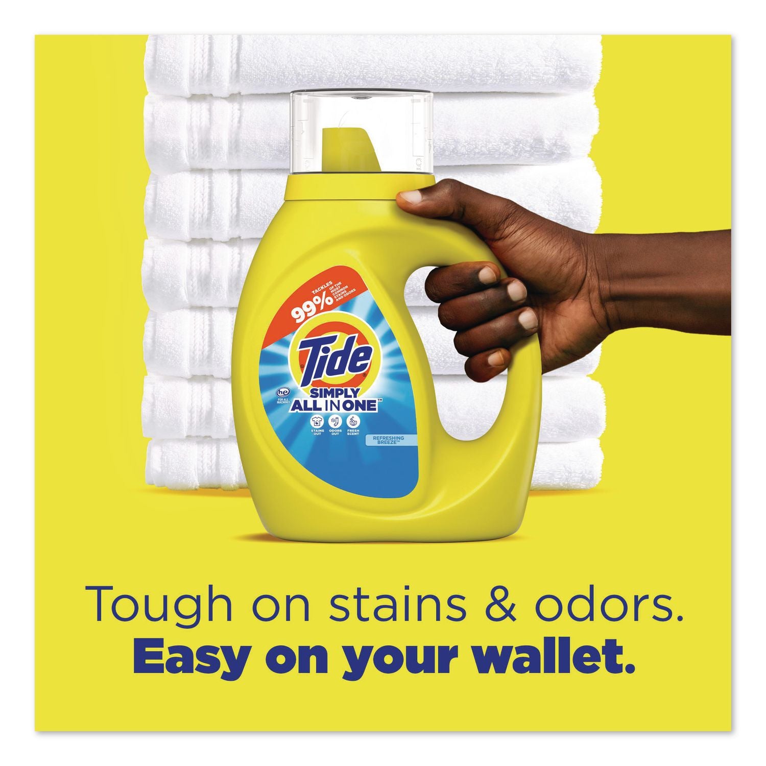 Simply All-In-One Liquid Laundry Detergent, Refreshing Breeze Scent, 10 Oz Bottle, 12/Carton