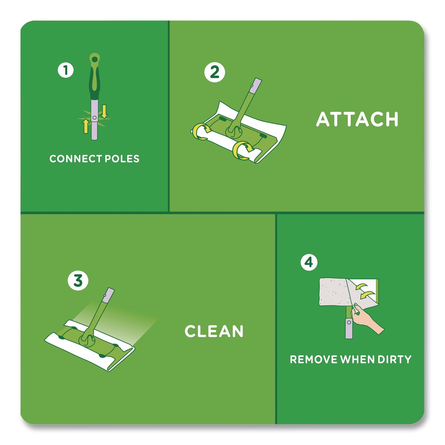 Dry Refill Cloths, 1-Ply, 10.4" X 8", White, 52/Pack