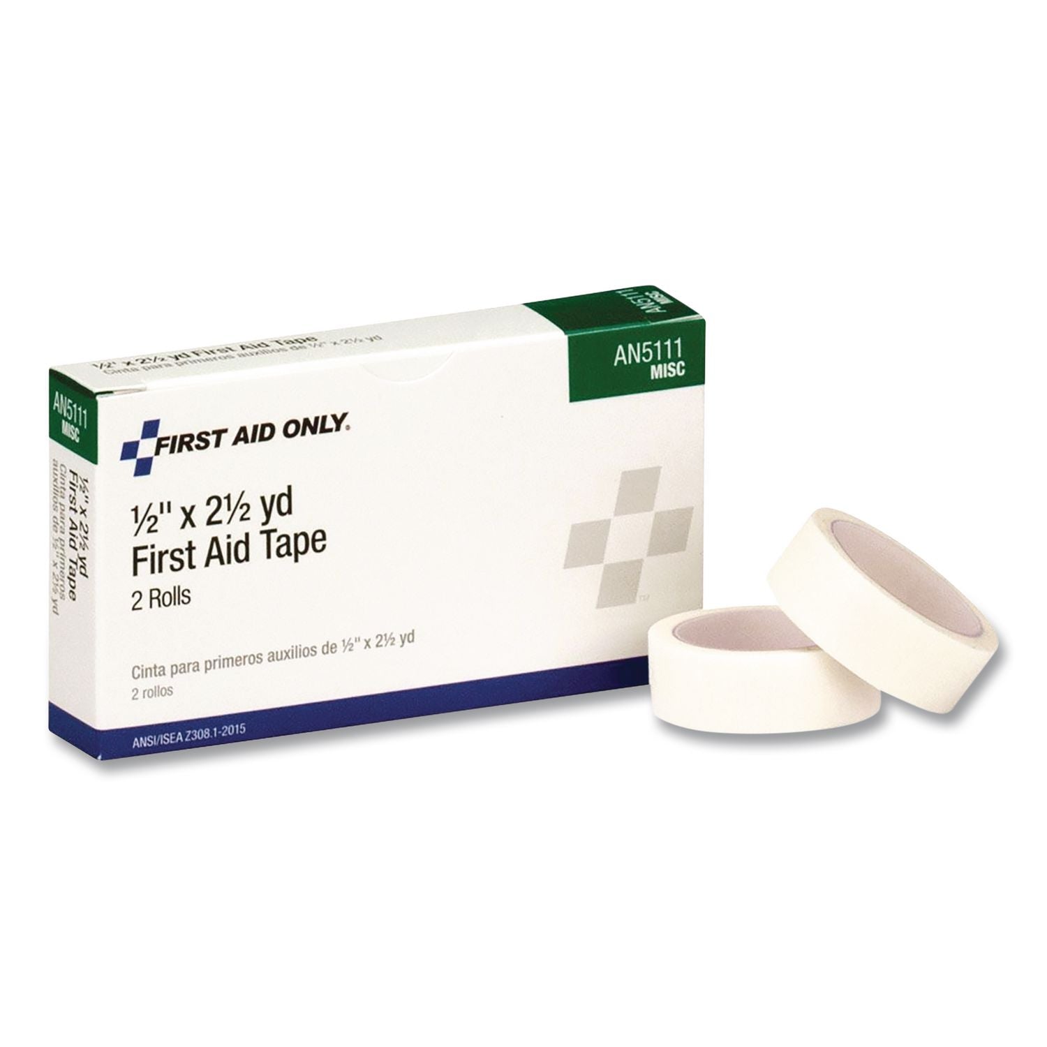First Aid Tape, Paper, 0.5" X 2.5 Yd, White, 6 Rolls/Box
