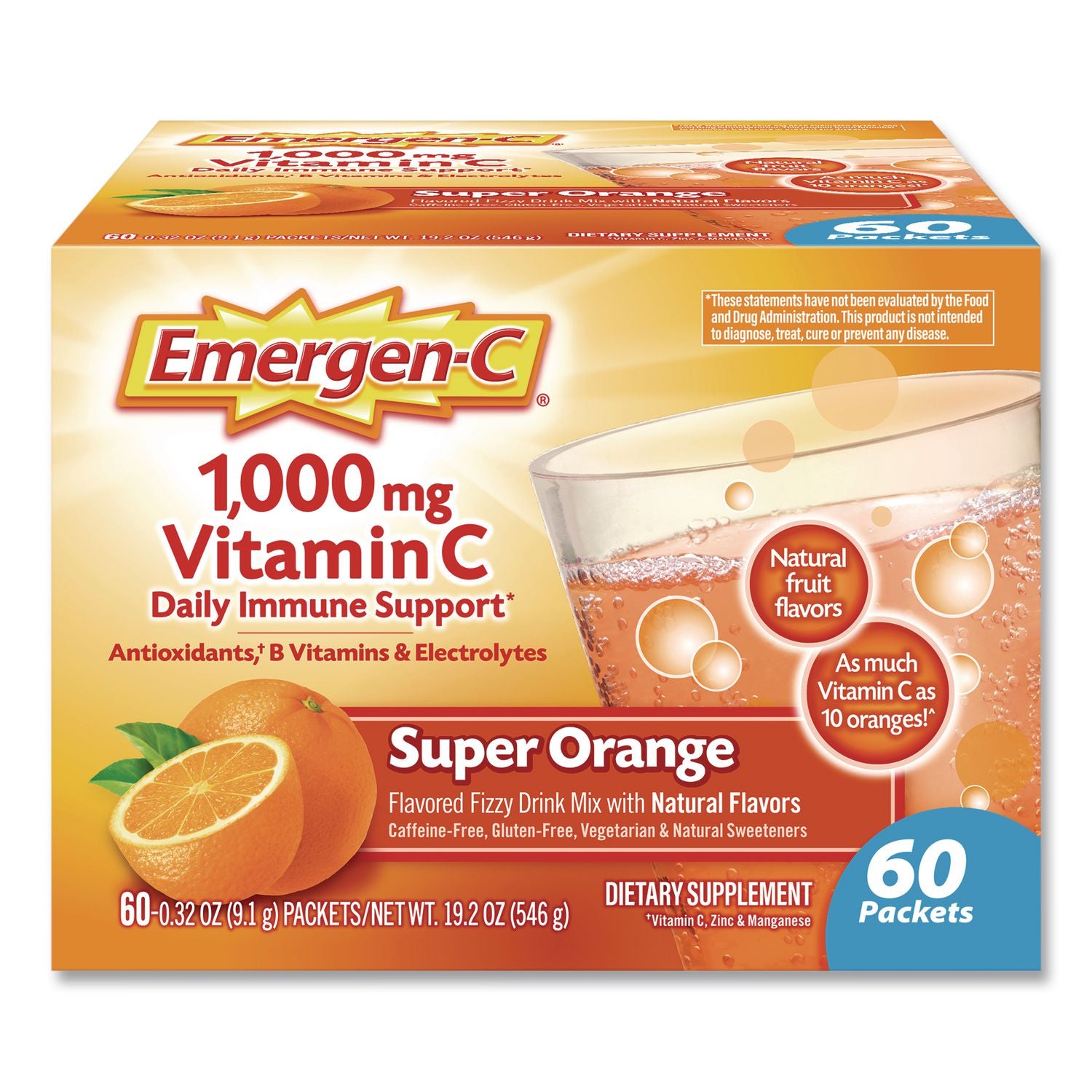 Vitamin C Drink Mix, 1, 000 Mg Vitamin C, Super Orange, 60/Pack