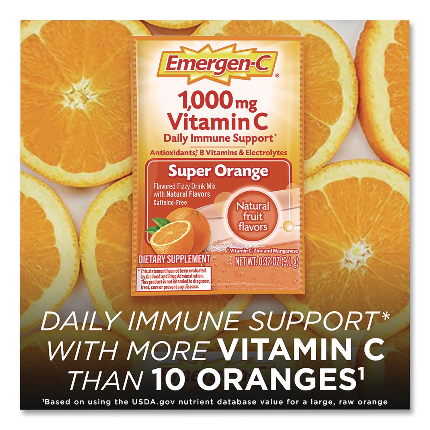 Vitamin C Drink Mix, 1, 000 Mg Vitamin C, Super Orange, 60/Pack