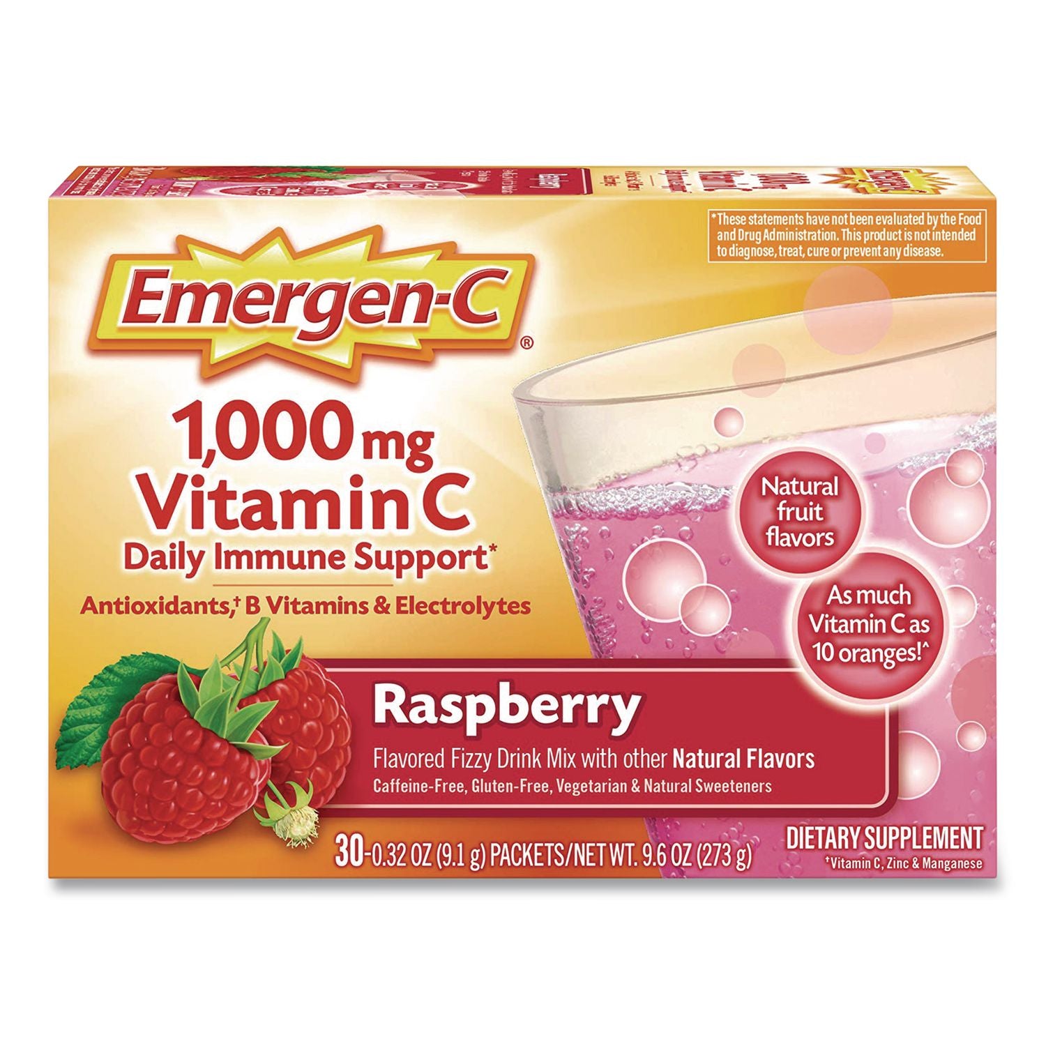 Vitamin C Drink Mix, 1, 000 Mg Vitamin C, Raspberry, 60/Pack