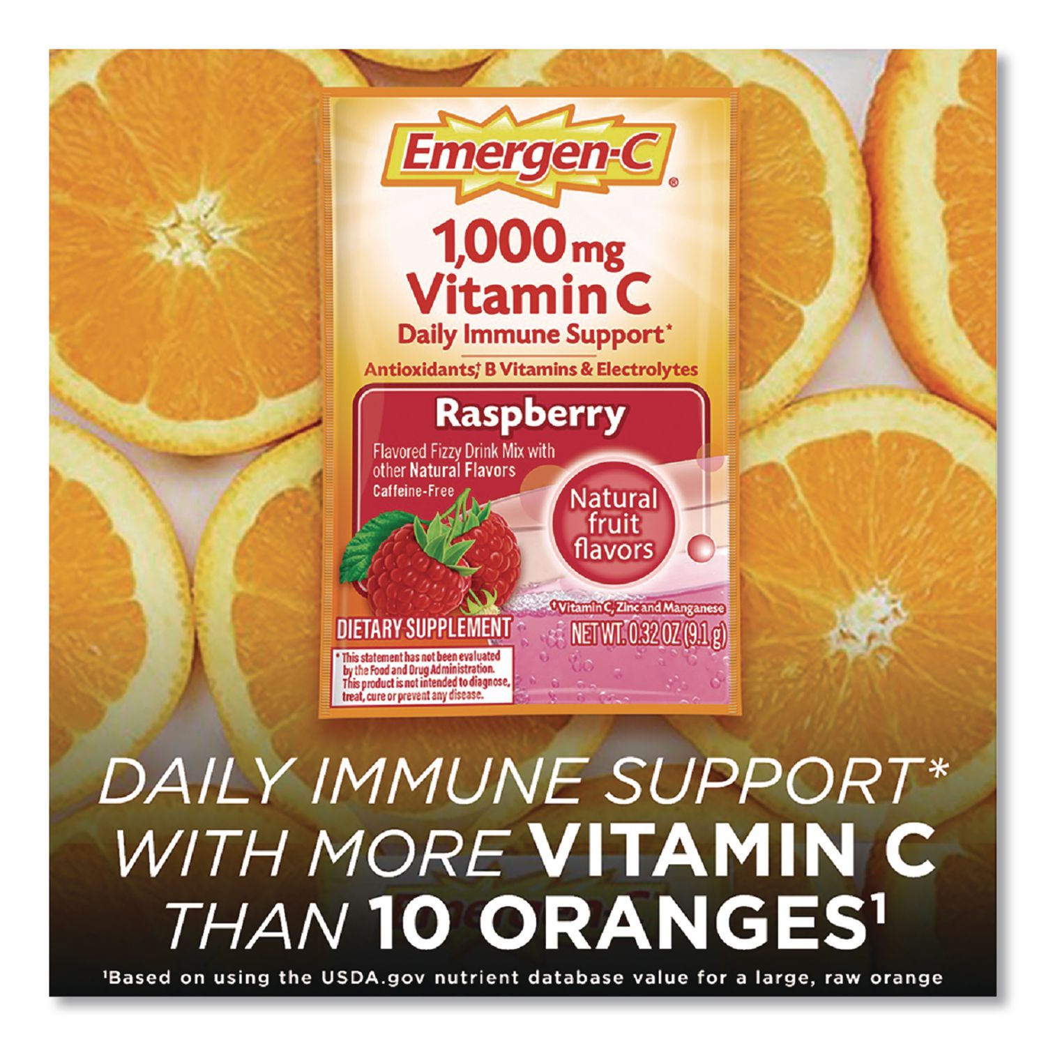 Vitamin C Drink Mix, 1, 000 Mg Vitamin C, Raspberry, 60/Pack