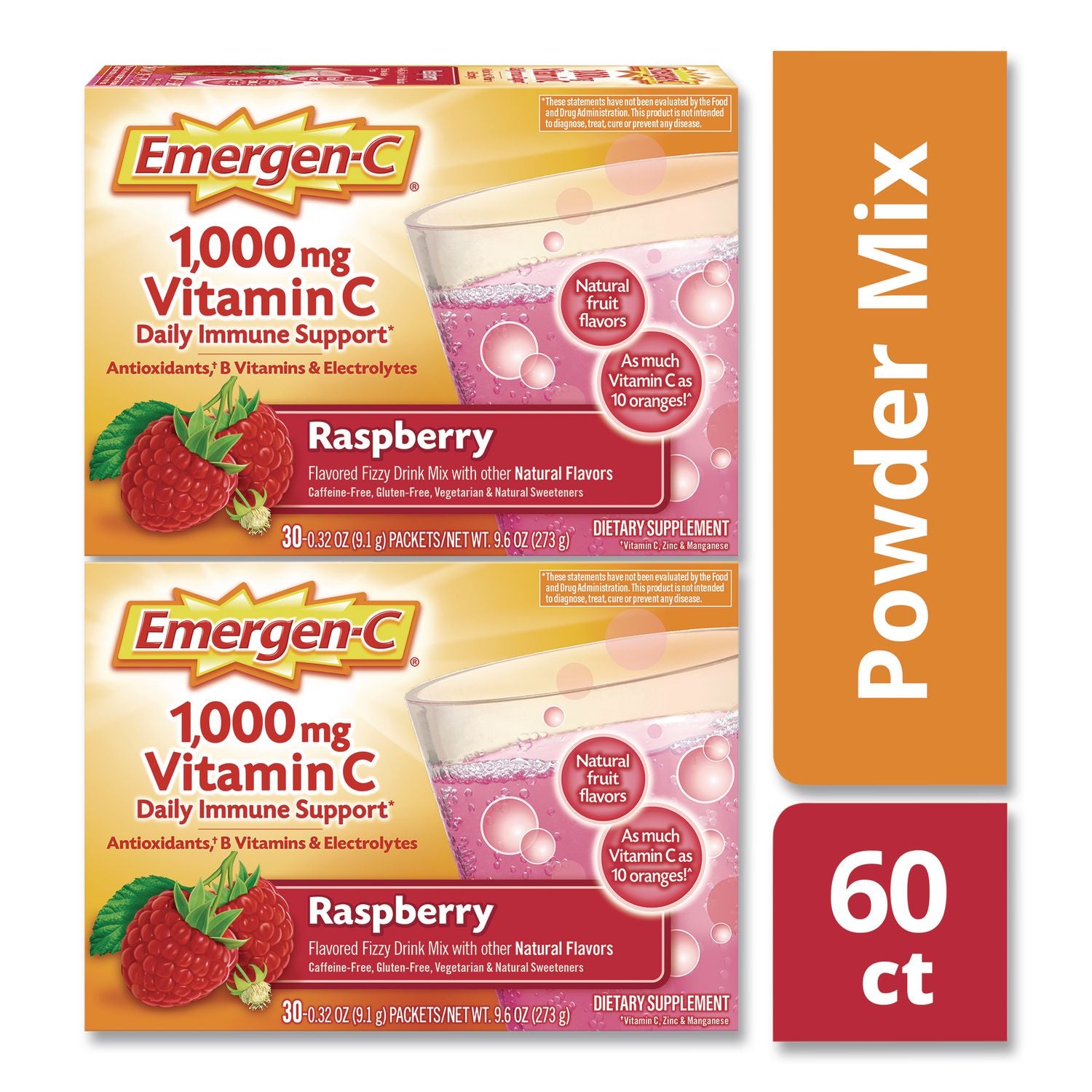 Vitamin C Drink Mix, 1, 000 Mg Vitamin C, Raspberry, 60/Pack