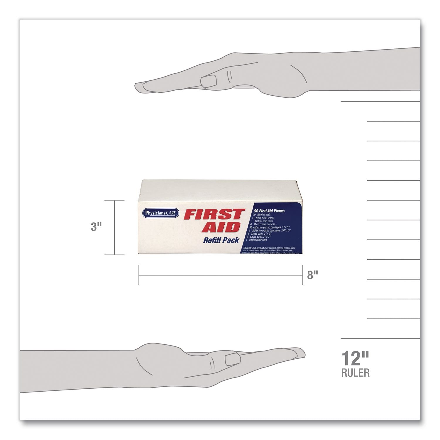 First Aid Kit Refill For 25 People, 96 Pieces