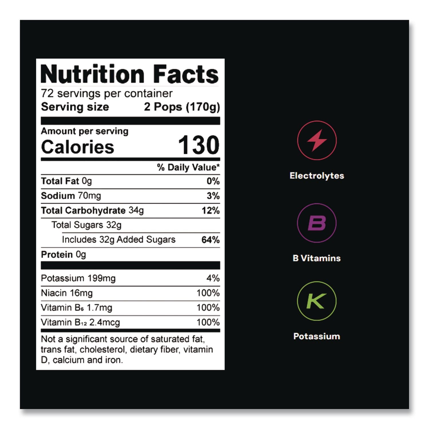 Body Quencher Electrolyte Freezer Pops Variety Pack, Assorted Flavors, 144/Carton