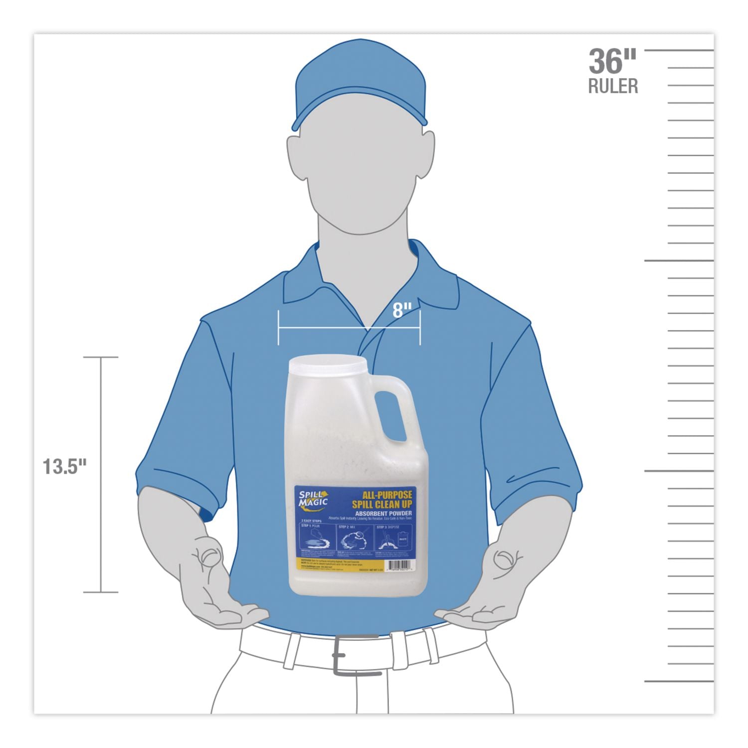 Non-Toxic Spill Pick-Up, 3 Lbs Bottle, 6/Carton