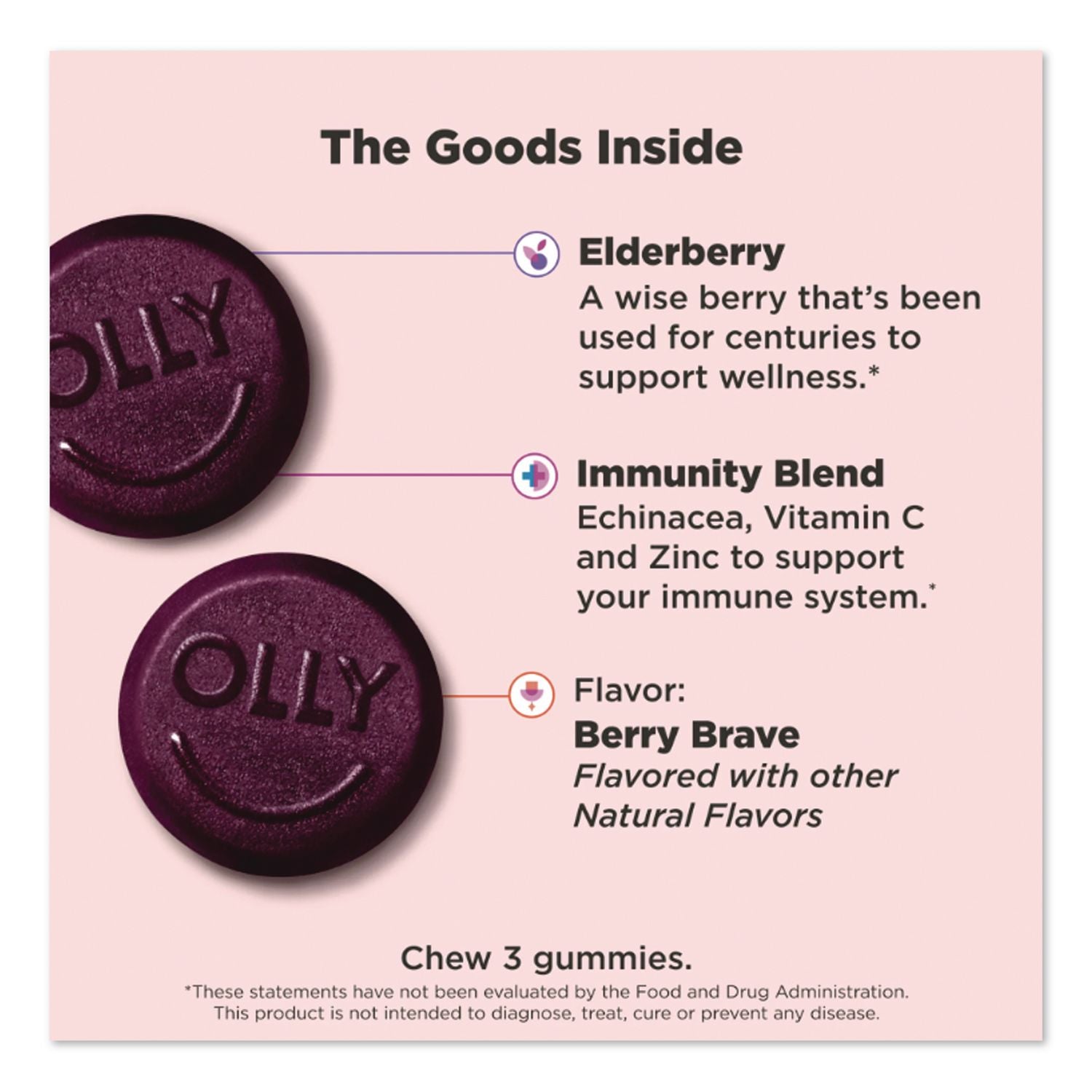 Active Immunity + Elderberry Gummy, Berry Brave, 9/Pack