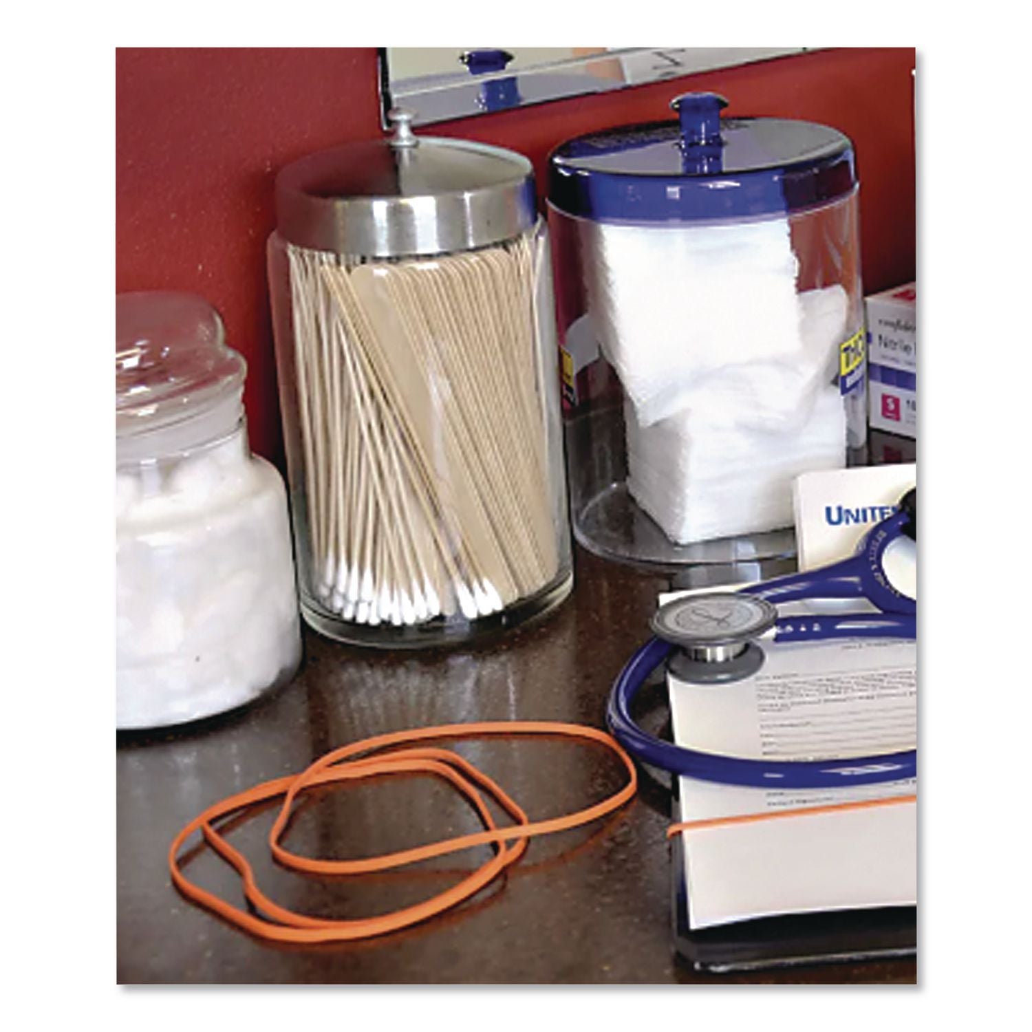 Non-Latex Rubber Bands, Size 64, Orange, 95/Pack