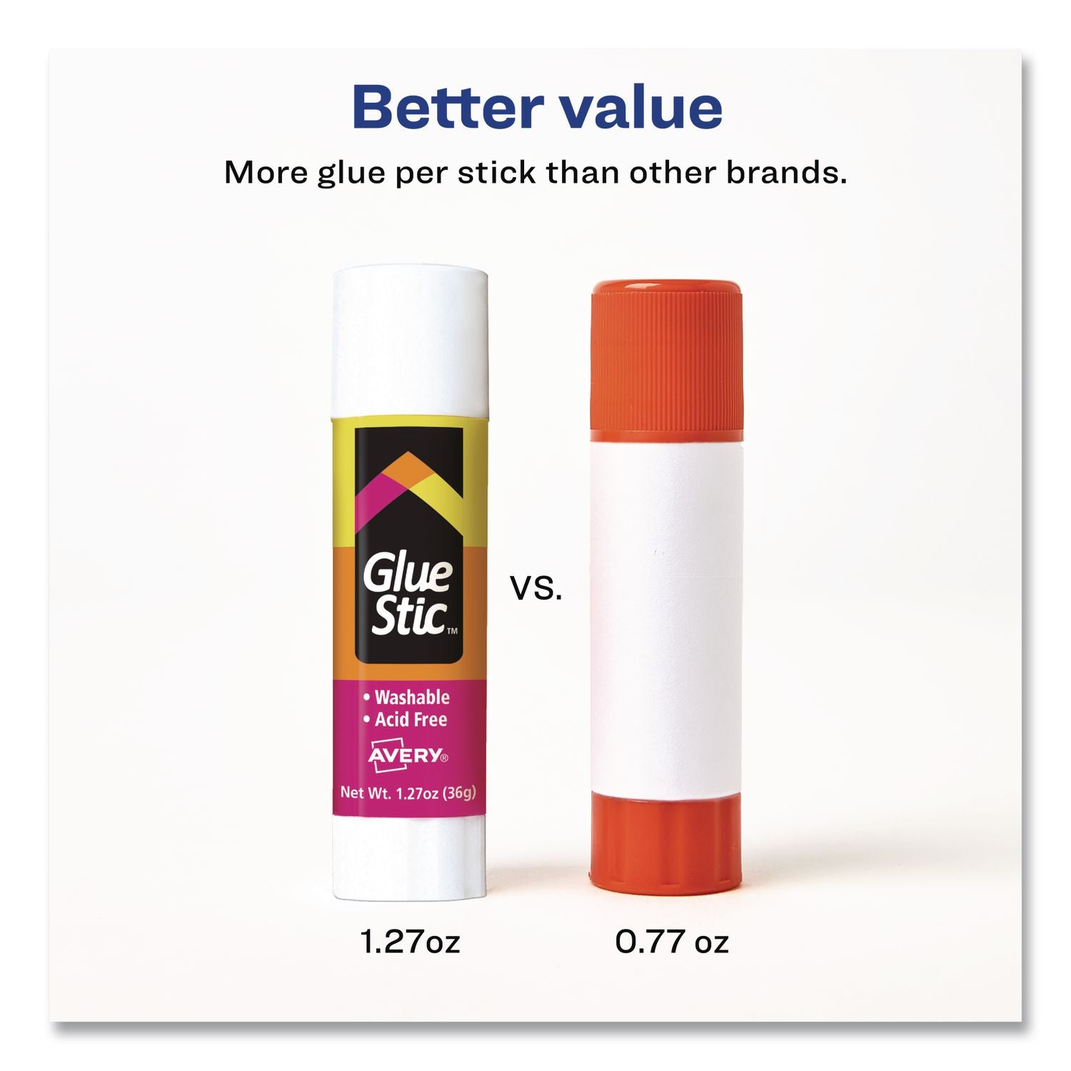 Permanent Glue Stic, 1.27 Oz, Applies White, Dries Clear, 6/Pack, 12 Packs/Carton