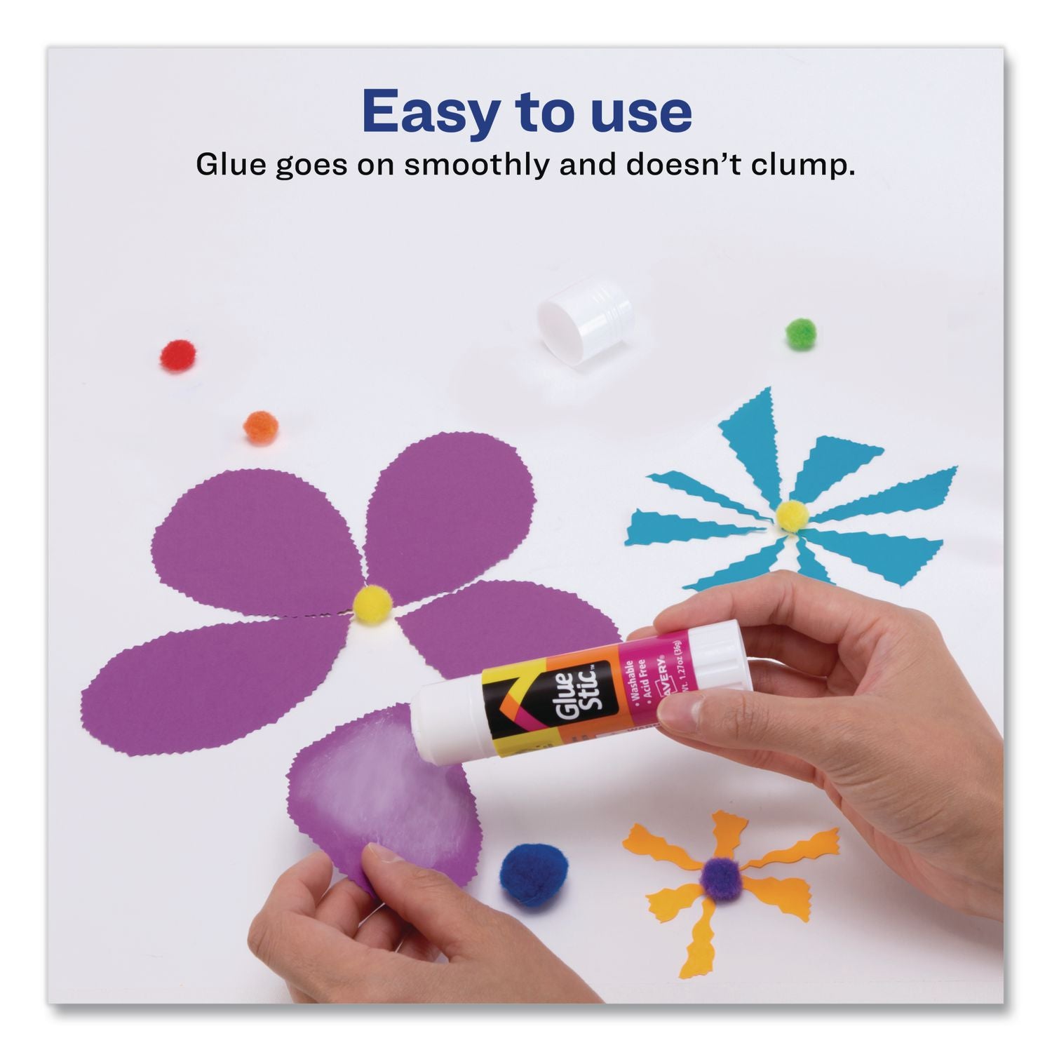 Permanent Glue Stic, 1.27 Oz, Applies White, Dries Clear, 6/Pack, 12 Packs/Carton