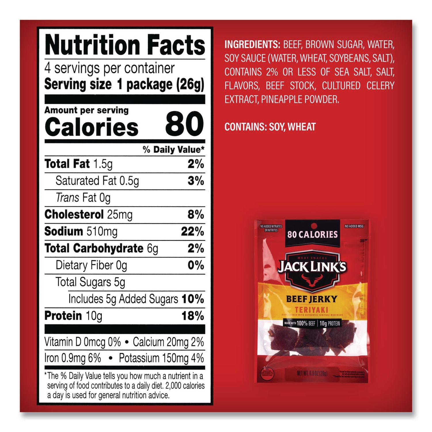 Beef Jerky Variety Pack, Original/Teriyaki, 8.1 Oz Bag, 9/Carton