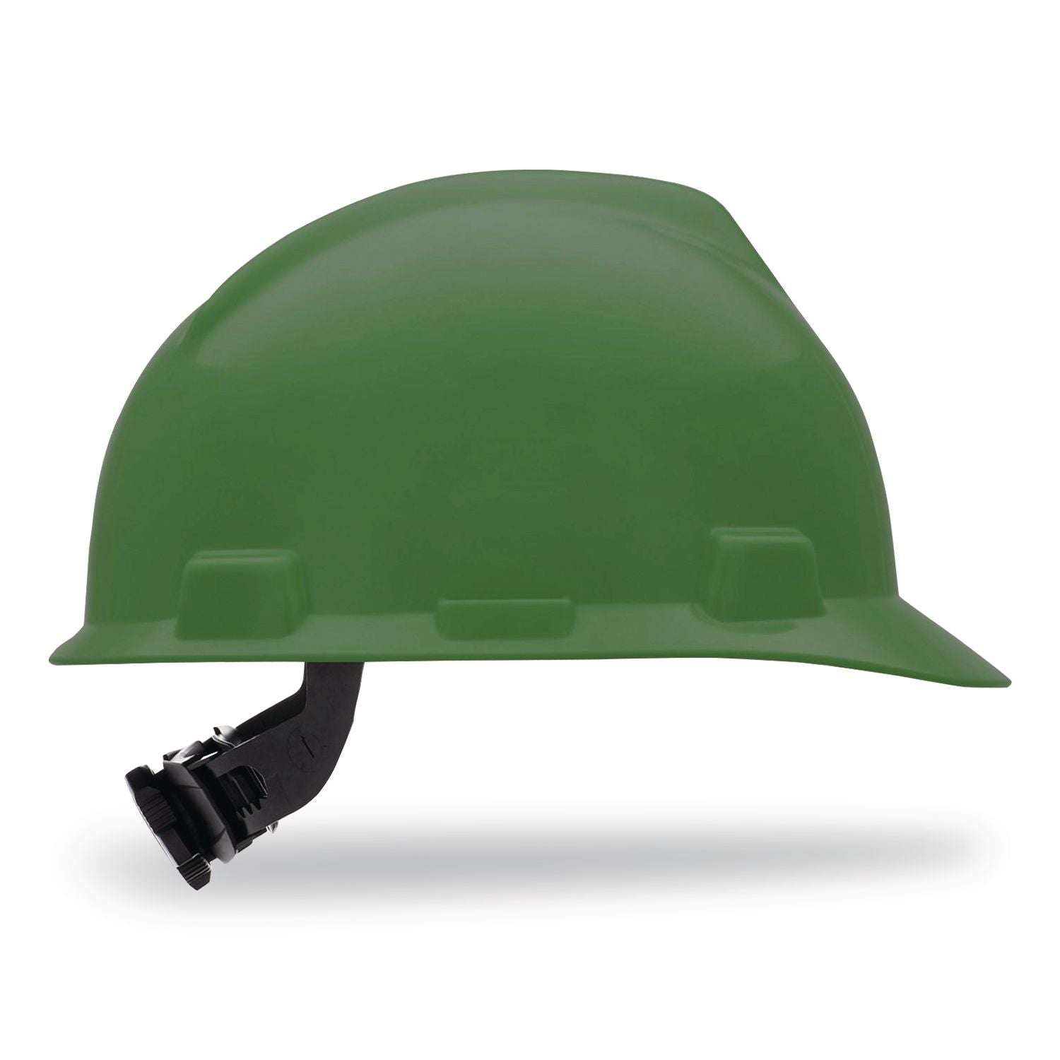 V-Gard Hard Hats, Vented, Front Brim, Fas-Trac III Ratchet Suspension, One Size Fits Most (6.5 To 8), Green