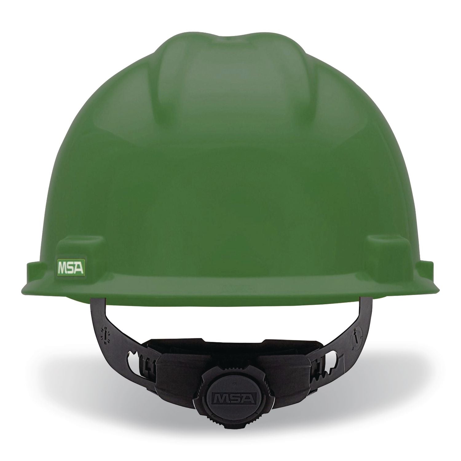 V-Gard Hard Hats, Vented, Front Brim, Fas-Trac III Ratchet Suspension, One Size Fits Most (6.5 To 8), Green