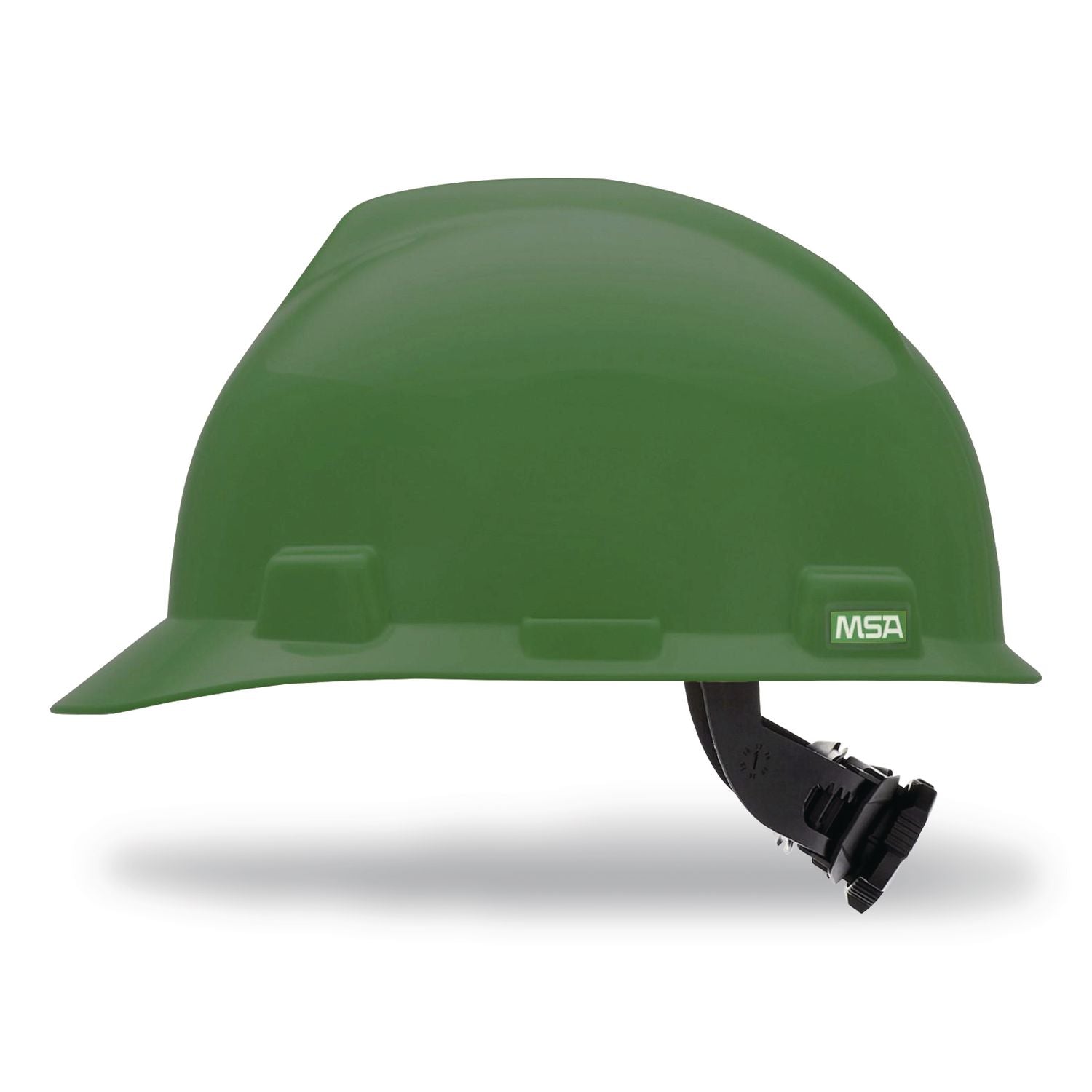 V-Gard Hard Hats, Vented, Front Brim, Fas-Trac III Ratchet Suspension, One Size Fits Most (6.5 To 8), Green