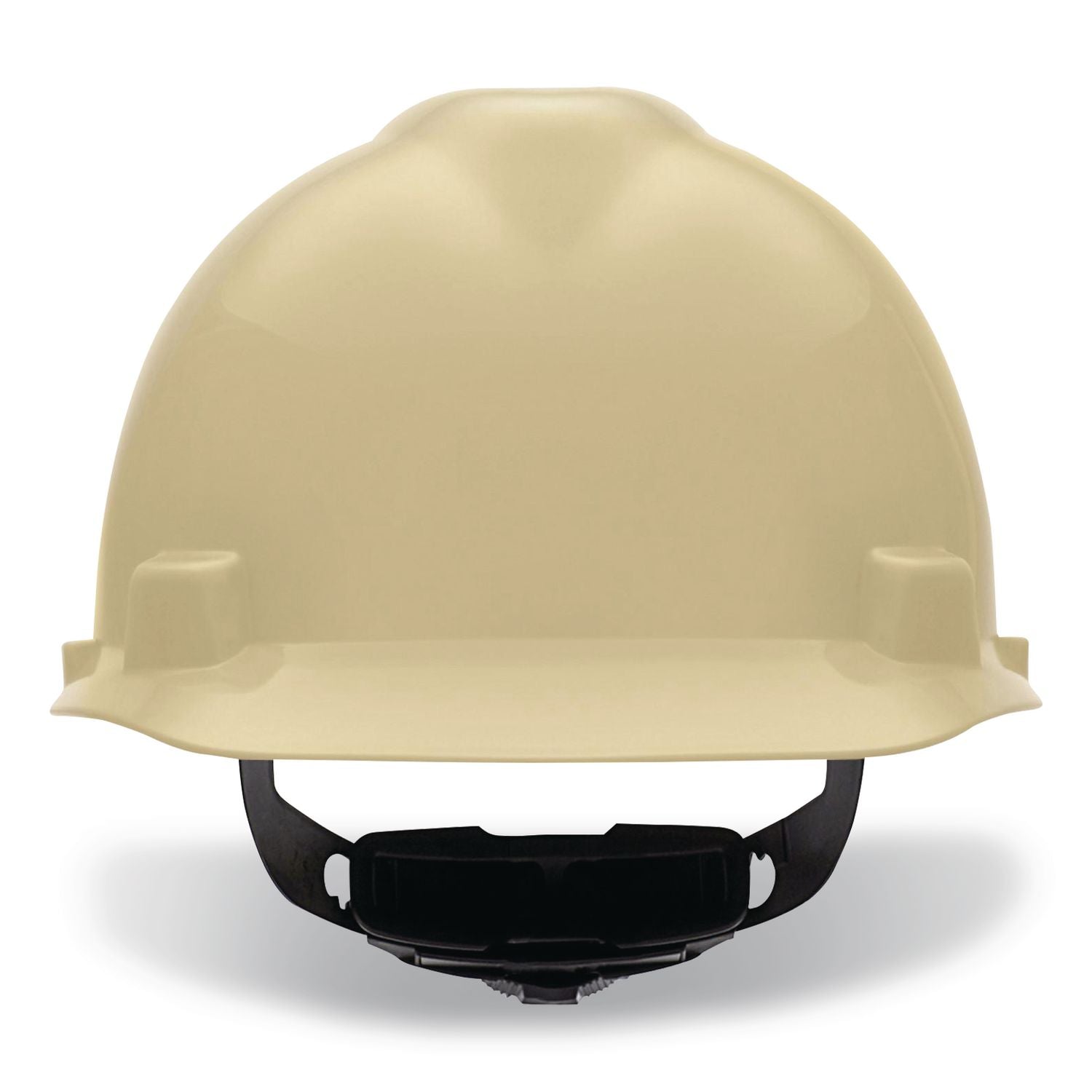 V-Gard Hard Hats, Vented, Front Brim, Fas-Trac III Ratchet Suspension, One Size Fits Most (6.5 To 8), Light Buff