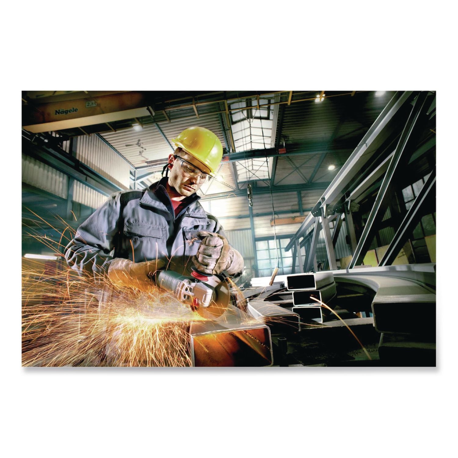 WEP 19-150 Q M-Brush Angle Grinder, 6" Wheel, 9, 600 RPM, 14.5 A