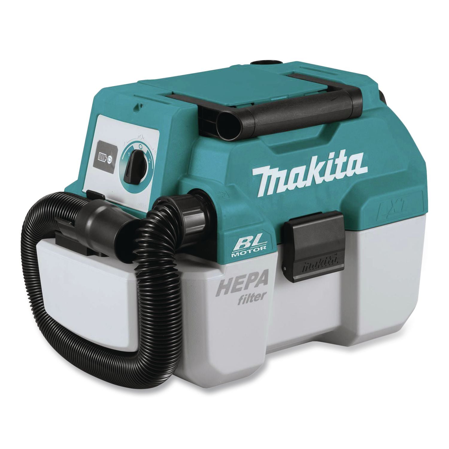 LXT 18 V Li-Ion HEPA Dust Extractor/Vacuum (Tool Only), 2 Gal Tank Capacity, Black/Teal/White