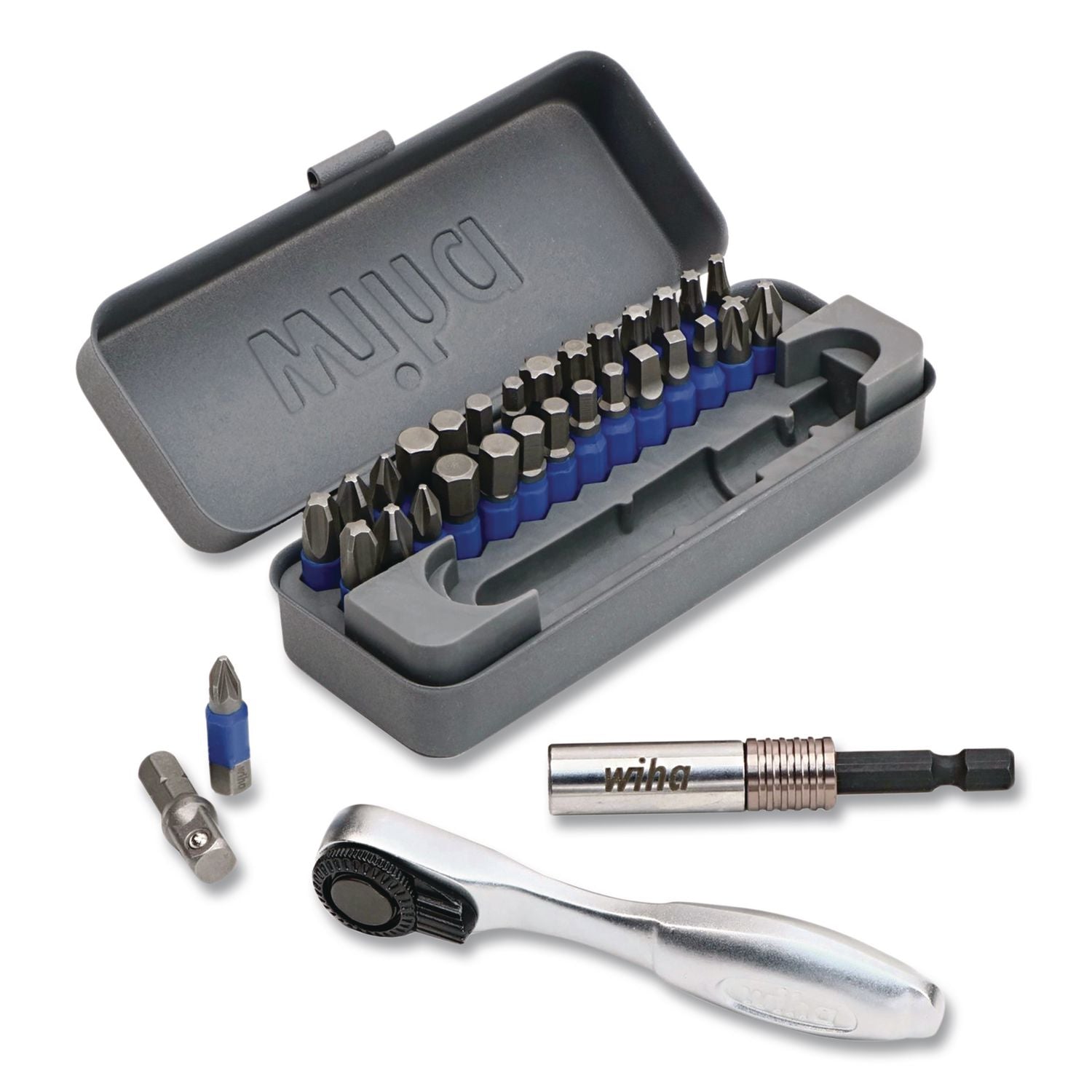 32-Piece Gobox Terminatorblue Impact Bit Set With Mini Ratchet