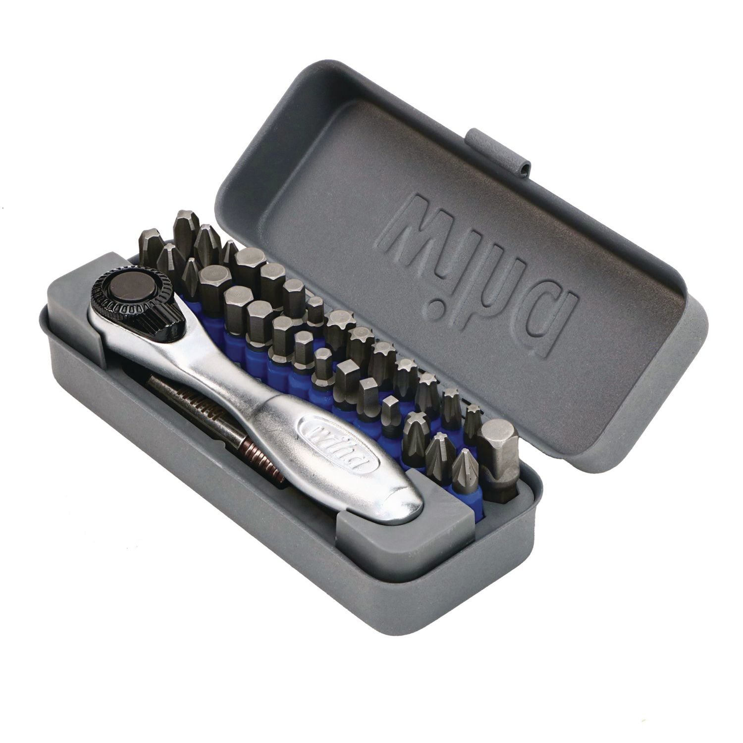 32-Piece Gobox Terminatorblue Impact Bit Set With Mini Ratchet