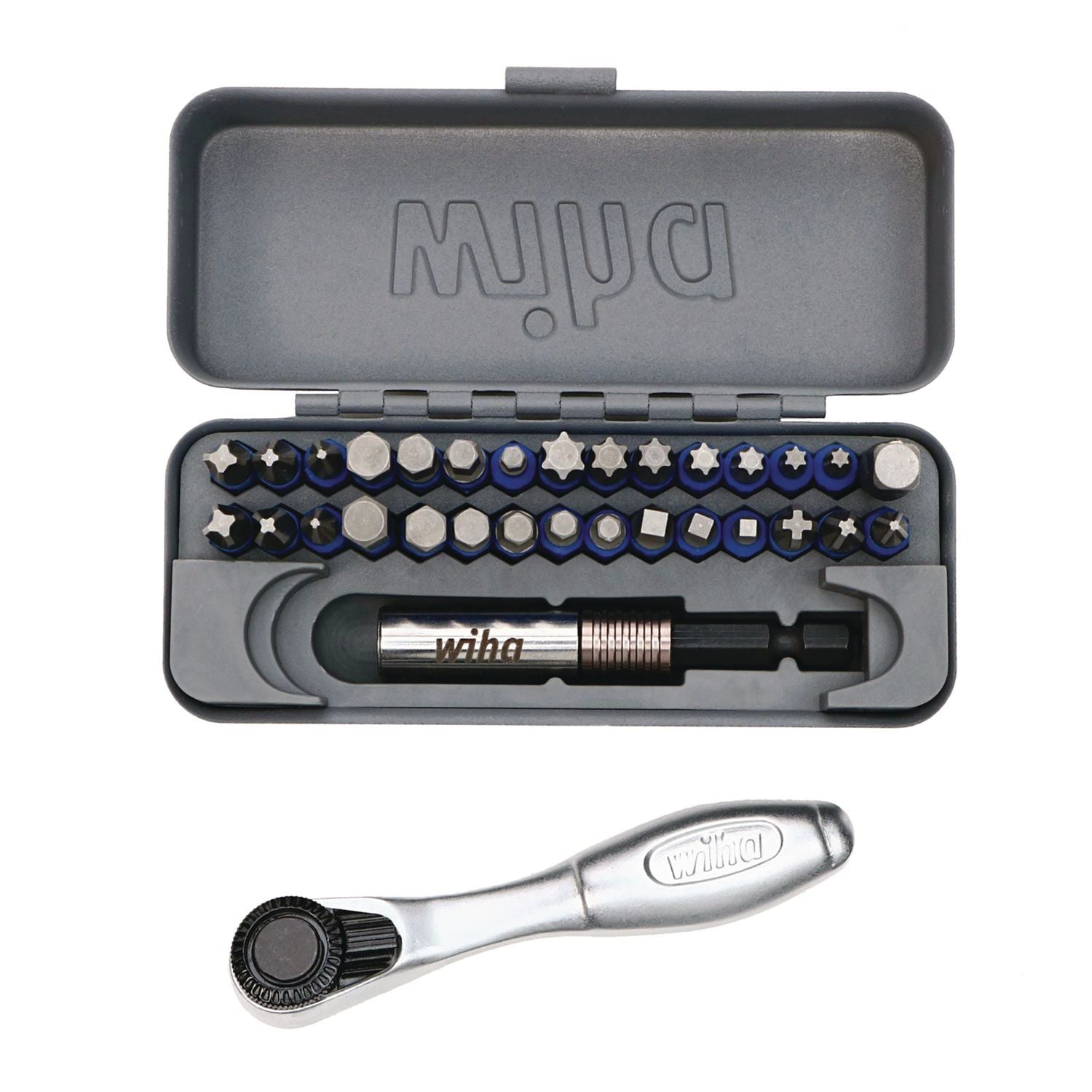 32-Piece Gobox Terminatorblue Impact Bit Set With Mini Ratchet