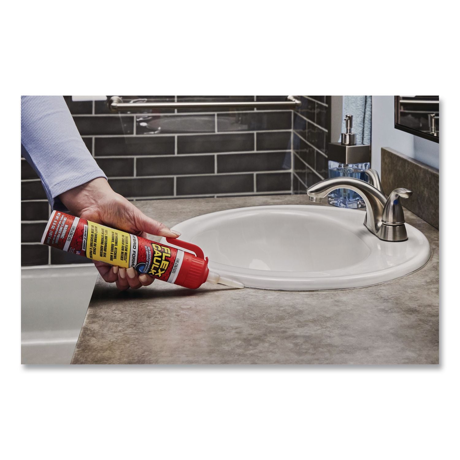Flex Caulk Hi-Performance Hybrid Caulk, 6.6 Oz Aerosol Can, Dries Clear, 4/Carton