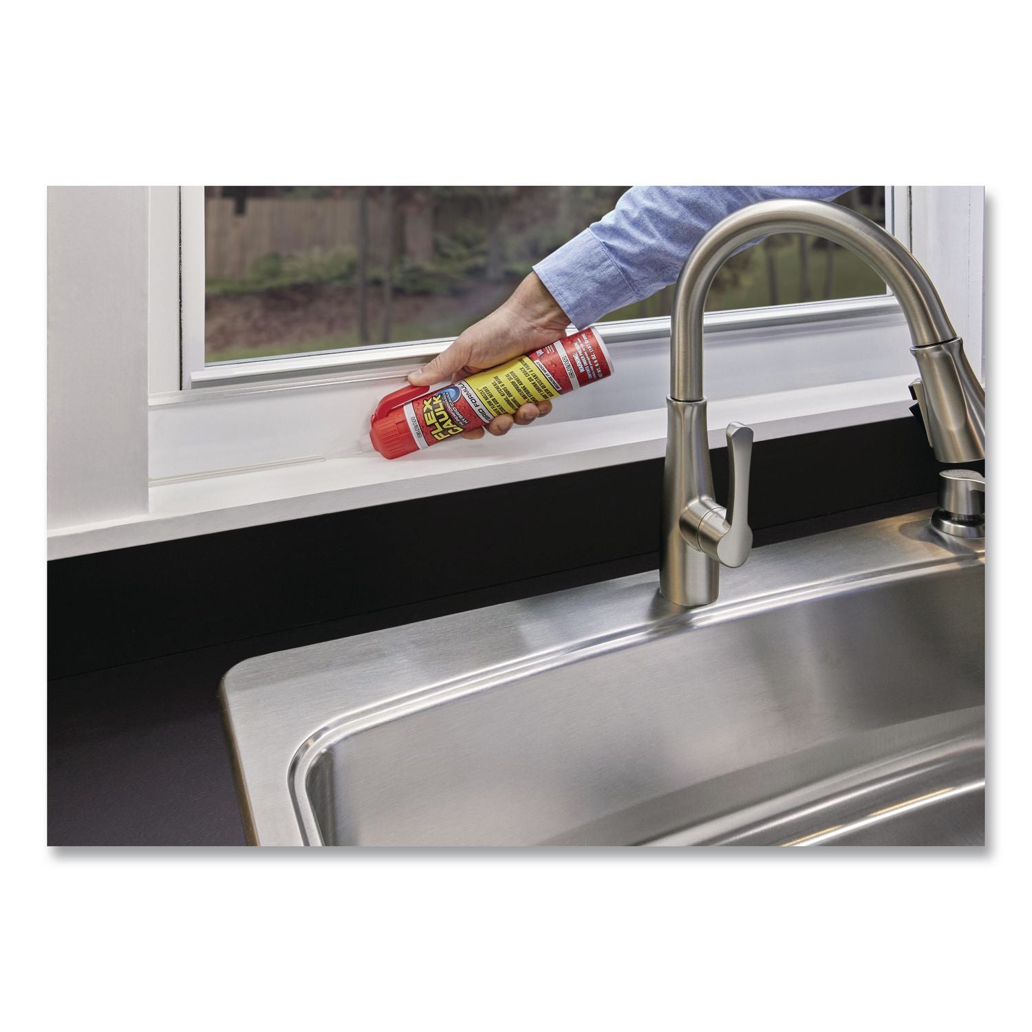 Flex Caulk Hi-Performance Hybrid Caulk, 6.6 Oz Aerosol Can, Dries Clear, 4/Carton