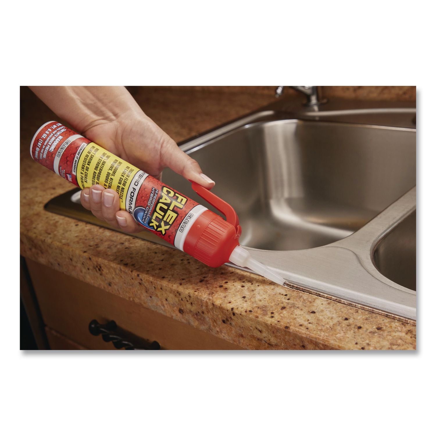 Flex Caulk Hi-Performance Hybrid Caulk, 6.6 Oz Aerosol Can, Dries Clear, 4/Carton
