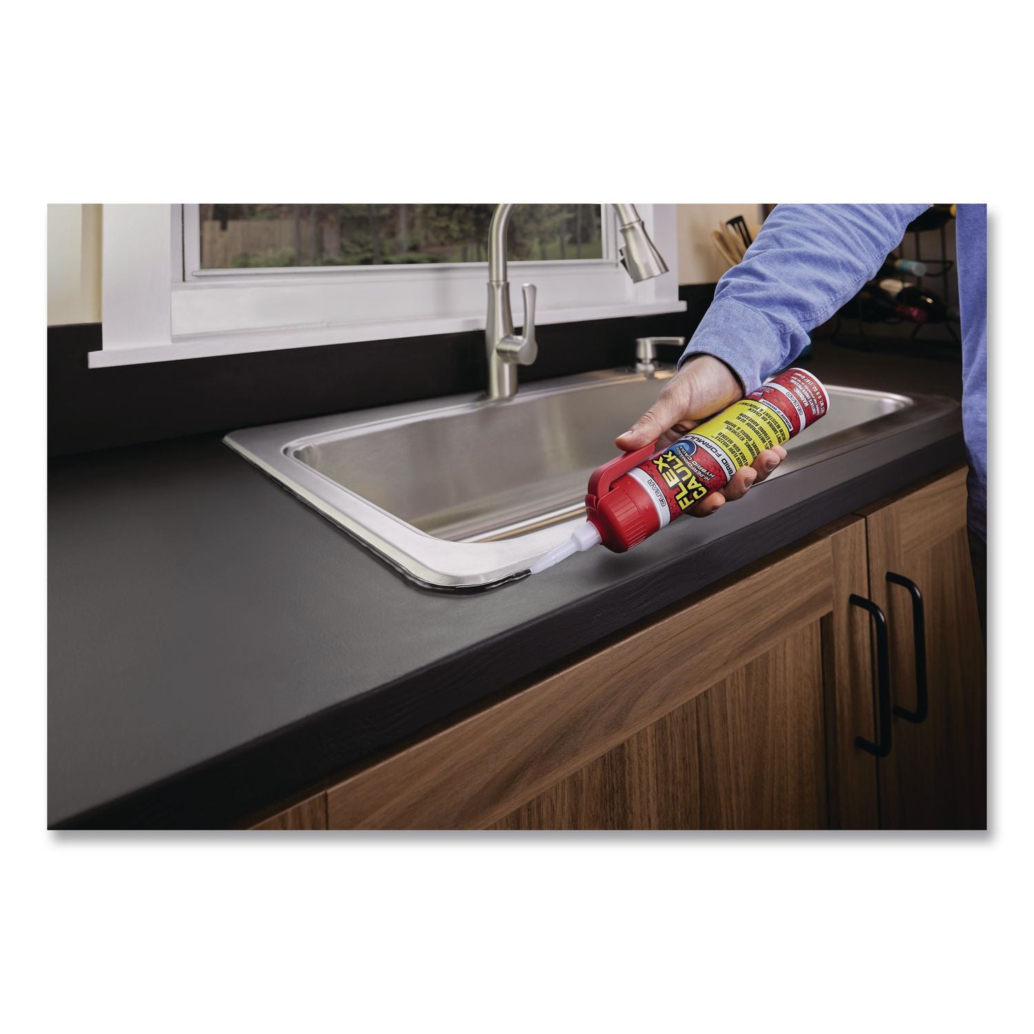 Flex Caulk Hi-Performance Hybrid Caulk, 6.6 Oz Aerosol Can, Dries Clear, 4/Carton