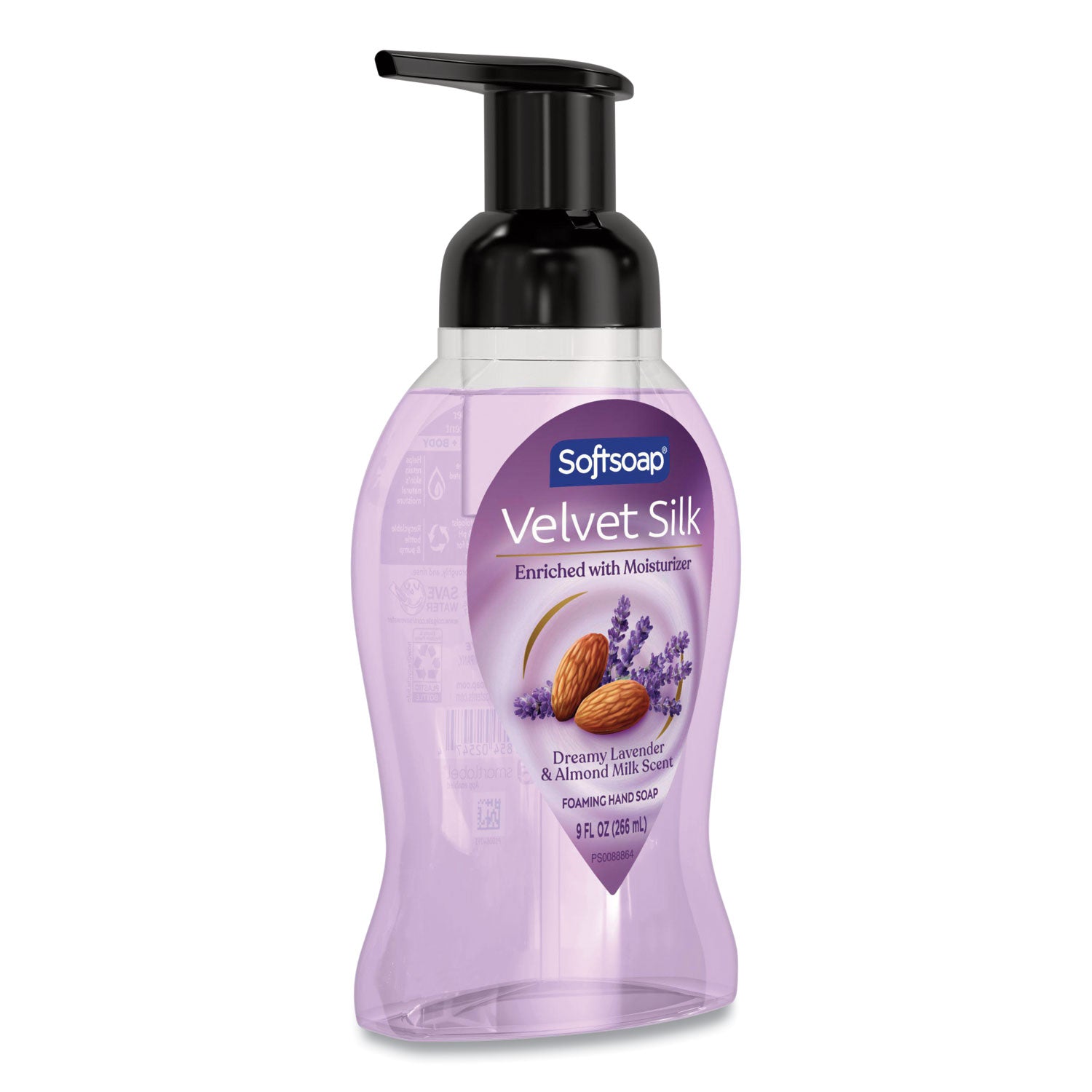 Velvet Silk Foaming Liquid Hand Soap, Lavender And Almond Milk, 9 Oz, 6/Carton
