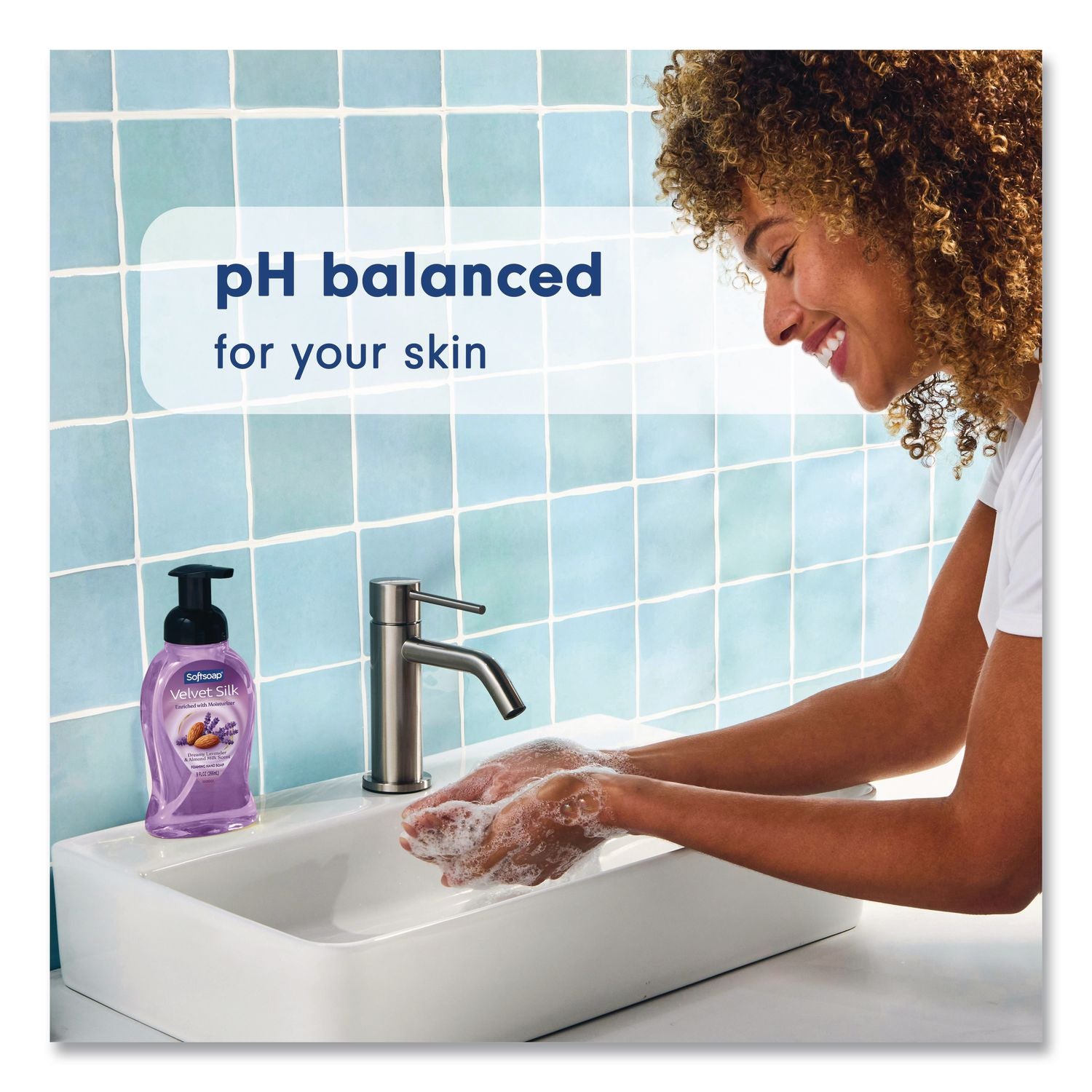 Velvet Silk Foaming Liquid Hand Soap, Lavender And Almond Milk, 9 Oz, 6/Carton