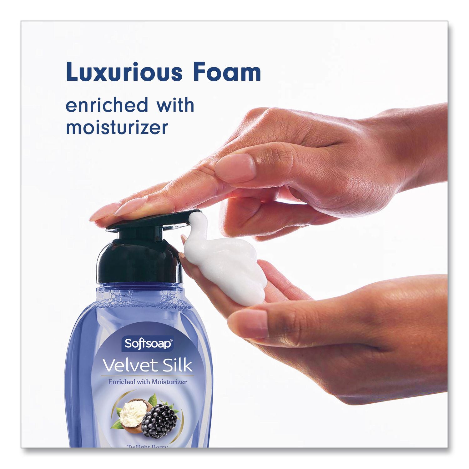 Velvet Silk Foaming Liquid Hand Soap, Twilight Berry And Shea Butter, 9 Oz, 6/Carton