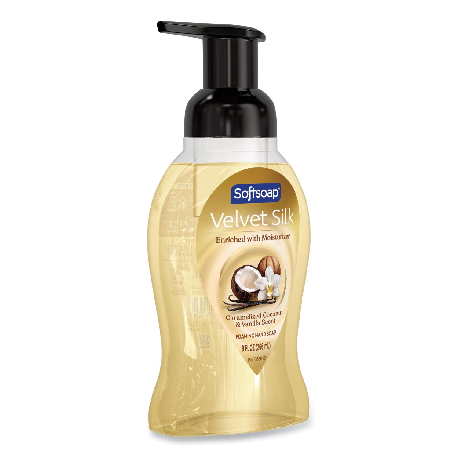 Velvet Silk Foaming Liquid Hand Soap, Coconut, 9 Oz, 6/Carton