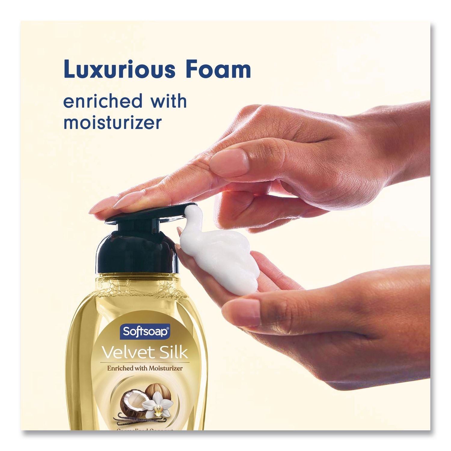 Velvet Silk Foaming Liquid Hand Soap, Coconut, 9 Oz, 6/Carton