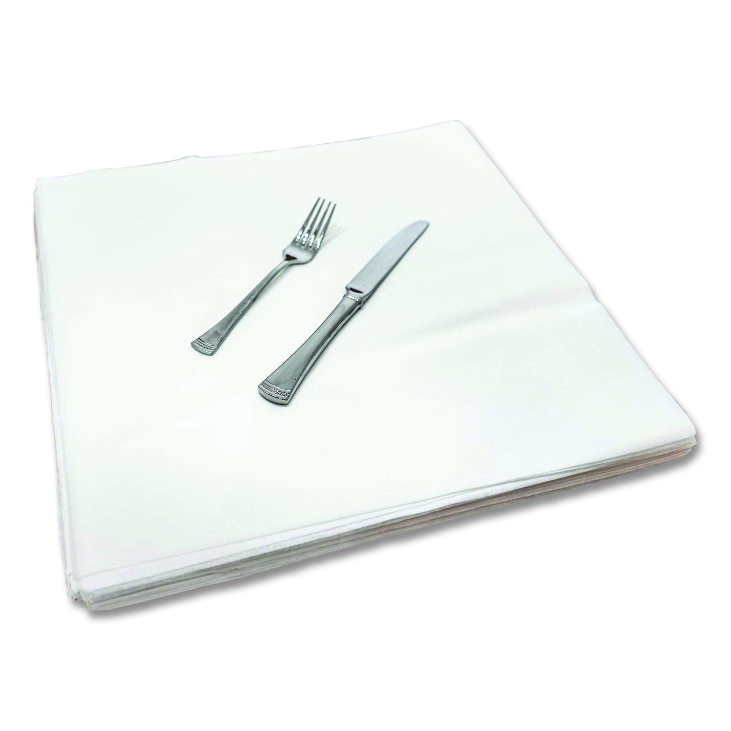 Valay Airlaid Flat Dinner Napkin, 1-Ply, 15.75 X 15.75, White, 100/Pack, 10 Packs/Carton