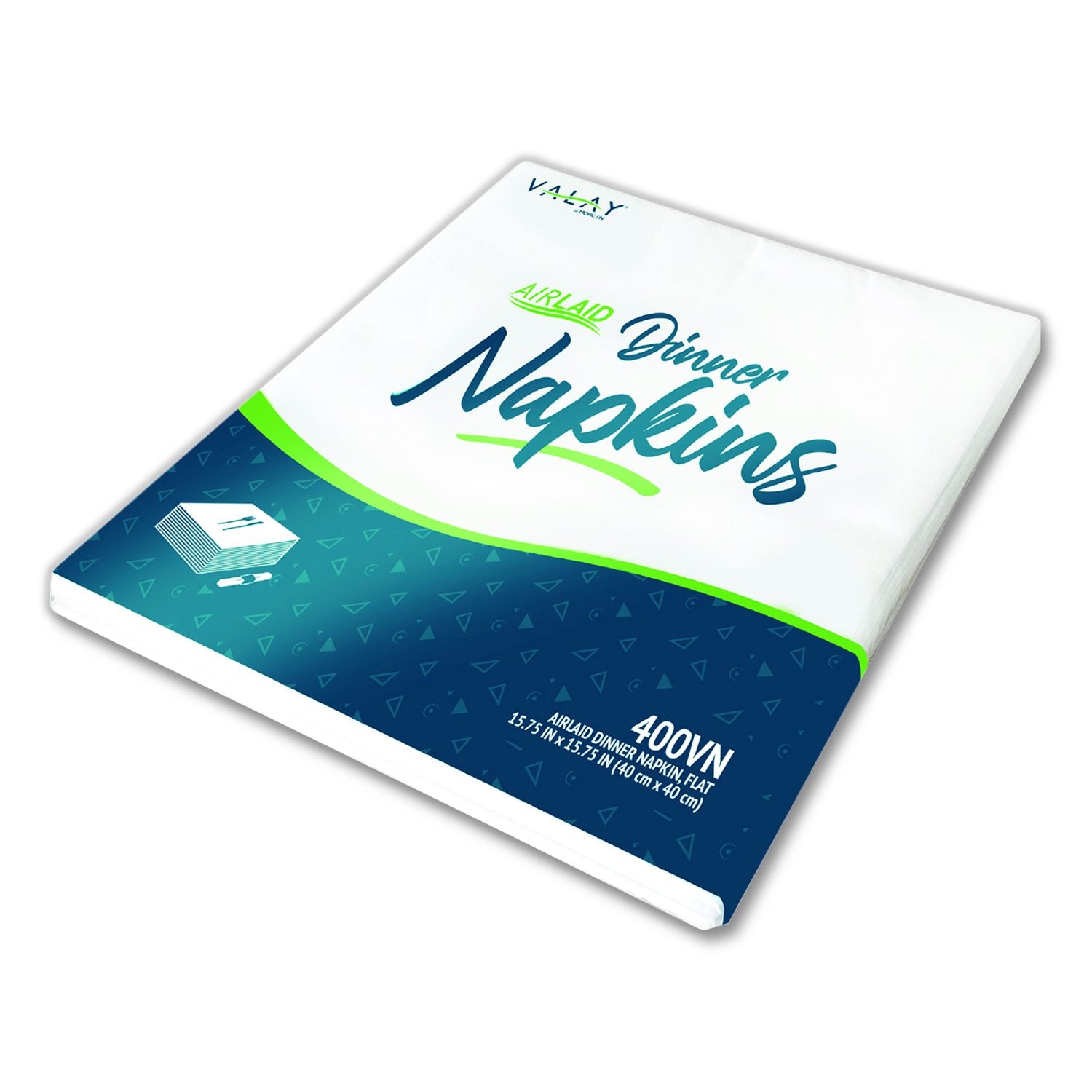 Valay Airlaid Flat Dinner Napkin, 1-Ply, 15.75 X 15.75, White, 100/Pack, 10 Packs/Carton